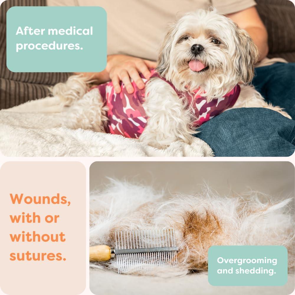 Traje de Recuperación para Perros Suitical 3XS Camuflaje Rosa