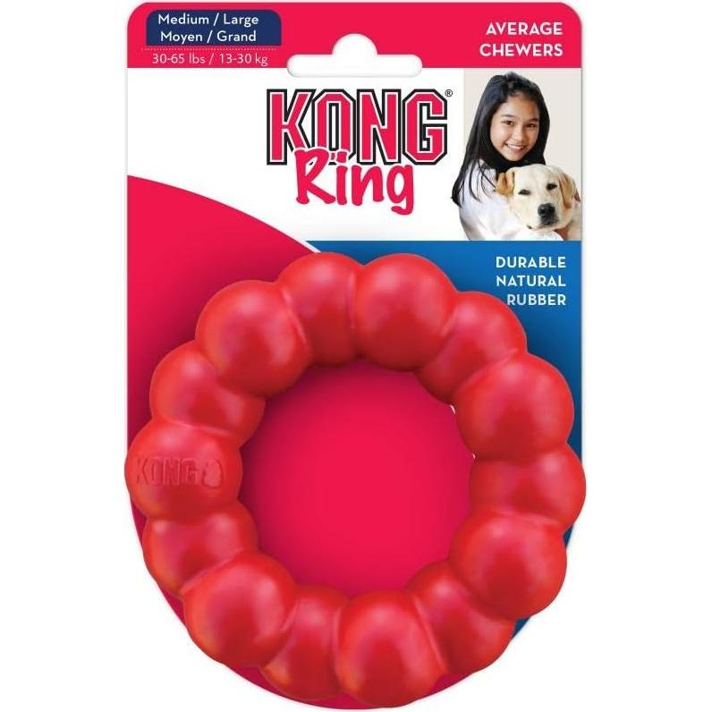 KONG Anillo de Caucho Natural para Perros Medianos/Grandes - Salud Dental