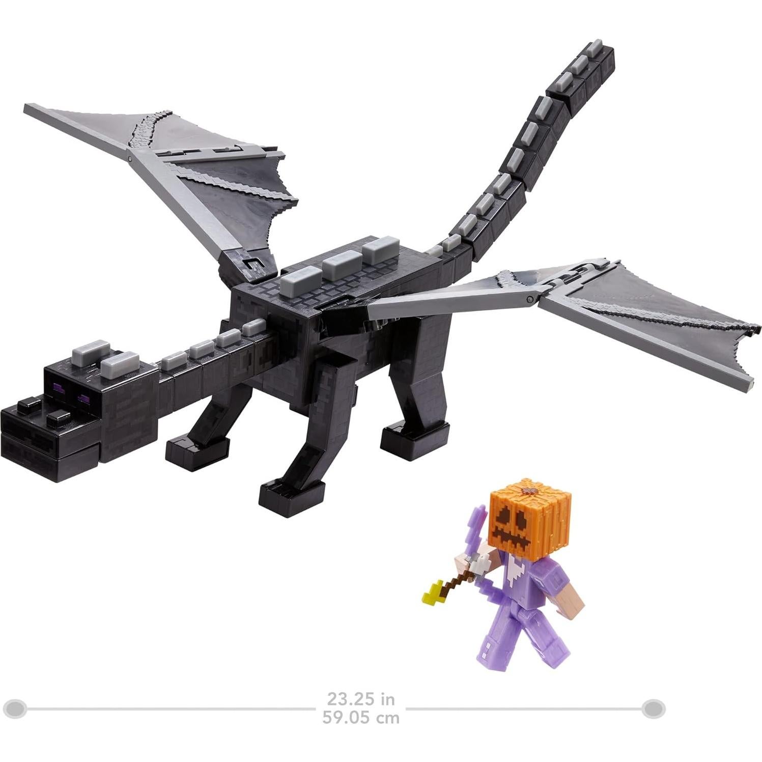 Figura Dragón Final Mattel Minecraft 50.8 cm con Steve 8.26 cm