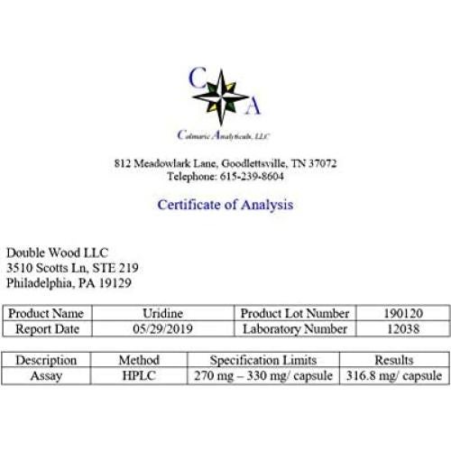 Monofosfato de Uridina 300mg - Double Wood - 60 Cápsulas