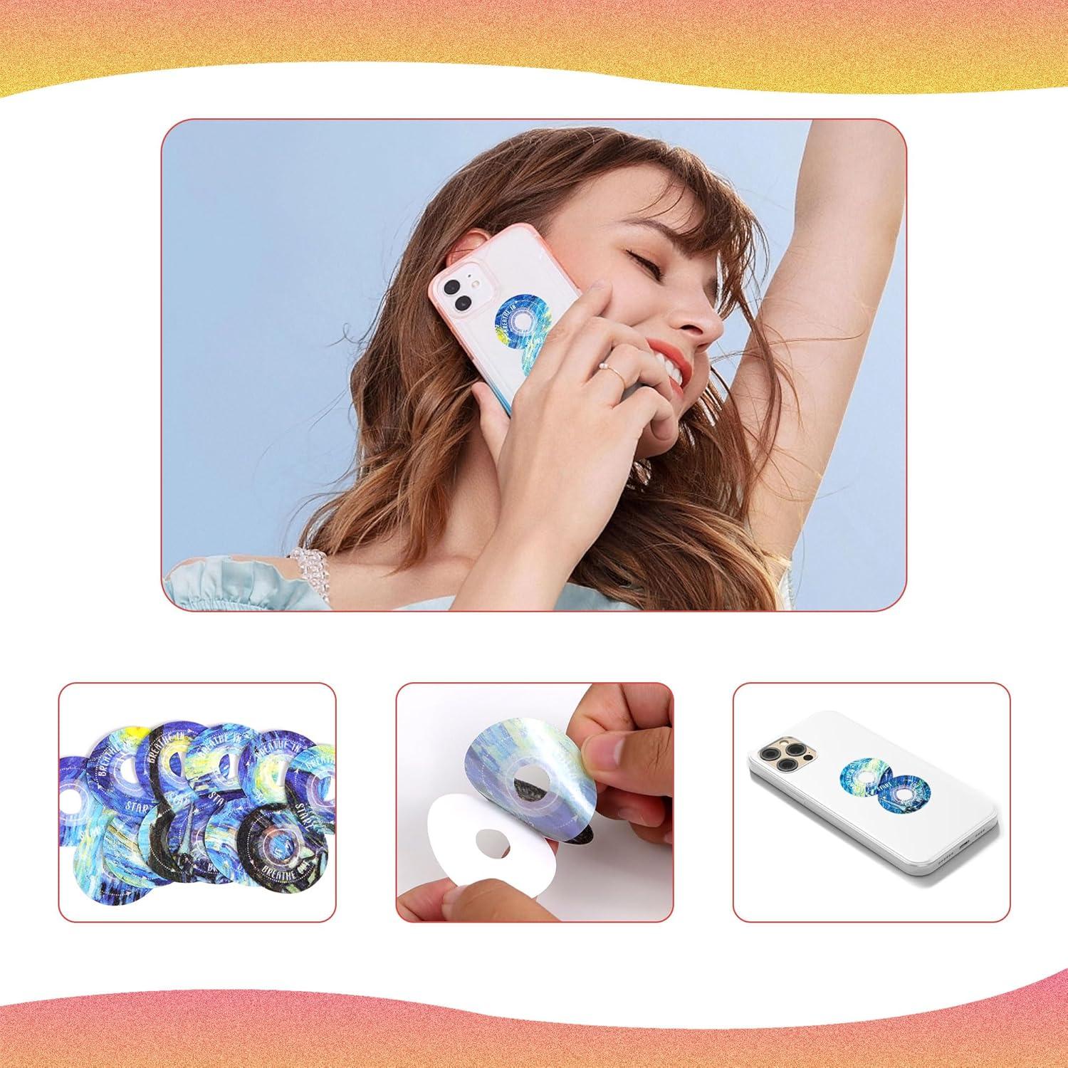 36Pcs Calm Stickers for Anxiety Sensory Stickers Anti Stress Anxiety Relief Items Tactile Textured for Breathing Exercise Fidget Strips for Kids Teens Adults Home Classroom Supplies (Galaxy)