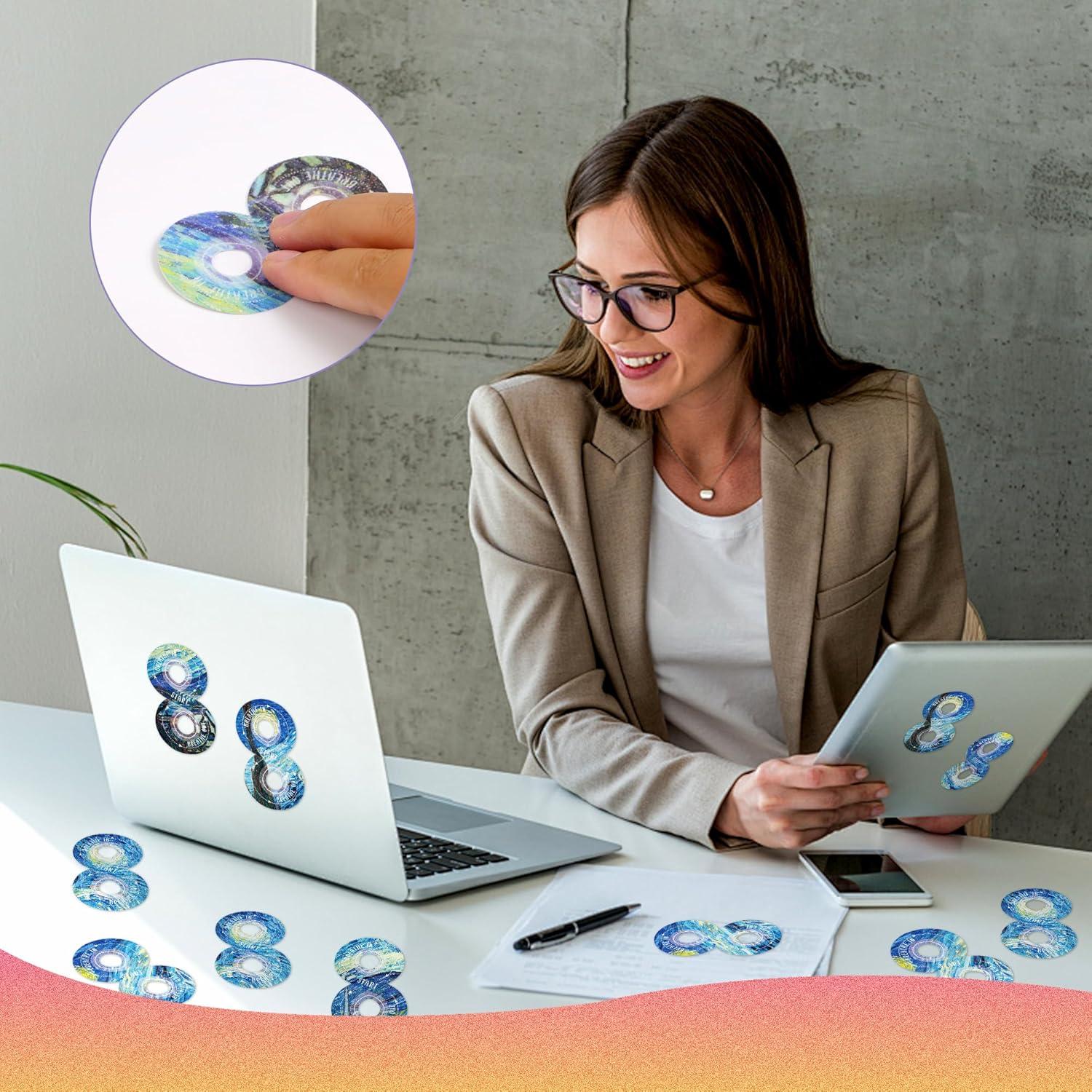 36Pcs Calm Stickers for Anxiety Sensory Stickers Anti Stress Anxiety Relief Items Tactile Textured for Breathing Exercise Fidget Strips for Kids Teens Adults Home Classroom Supplies (Galaxy)