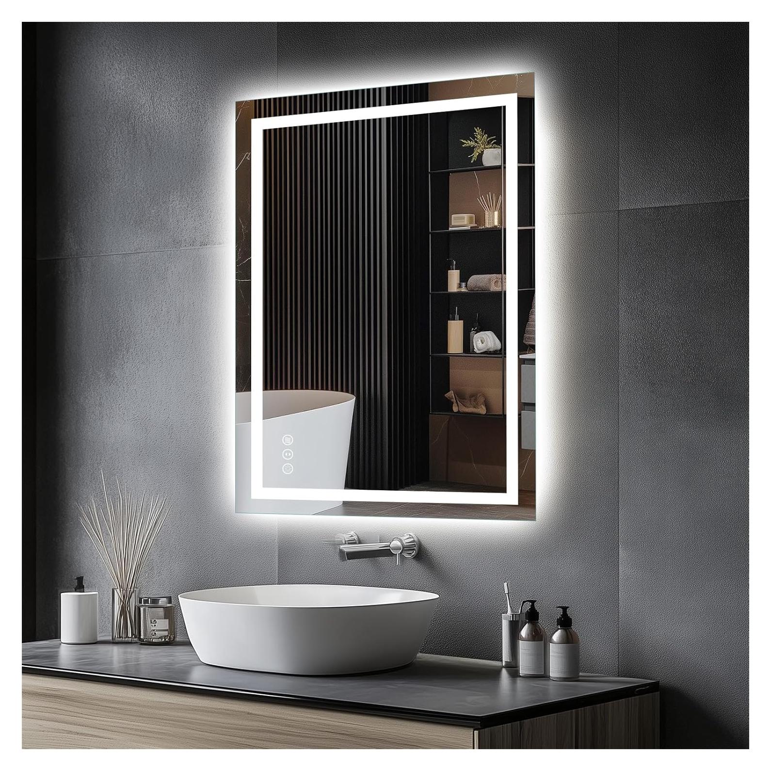 Espejo LED Amorho 71x50 cm con luz regulable y sin vaho