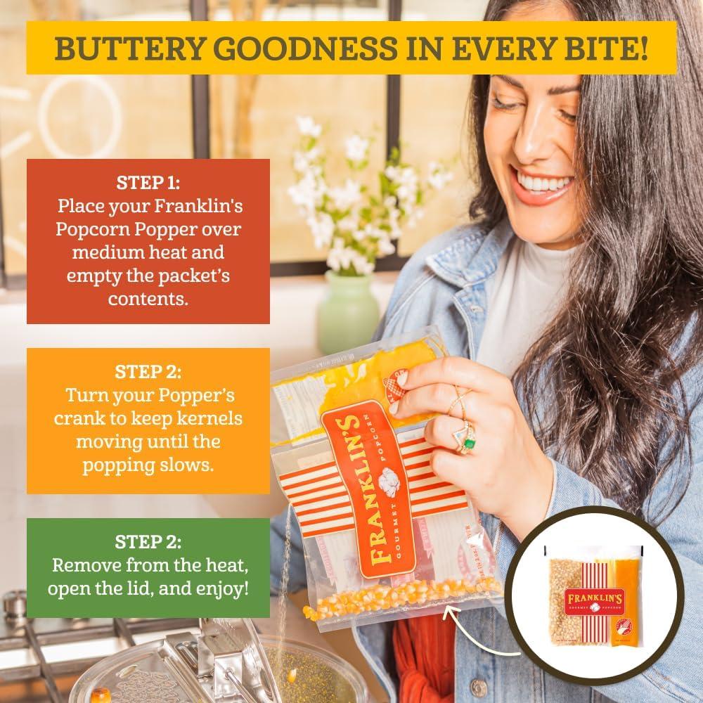 Paquete de Palomitas Gourmet Franklin 10x56.7g Mantequilla