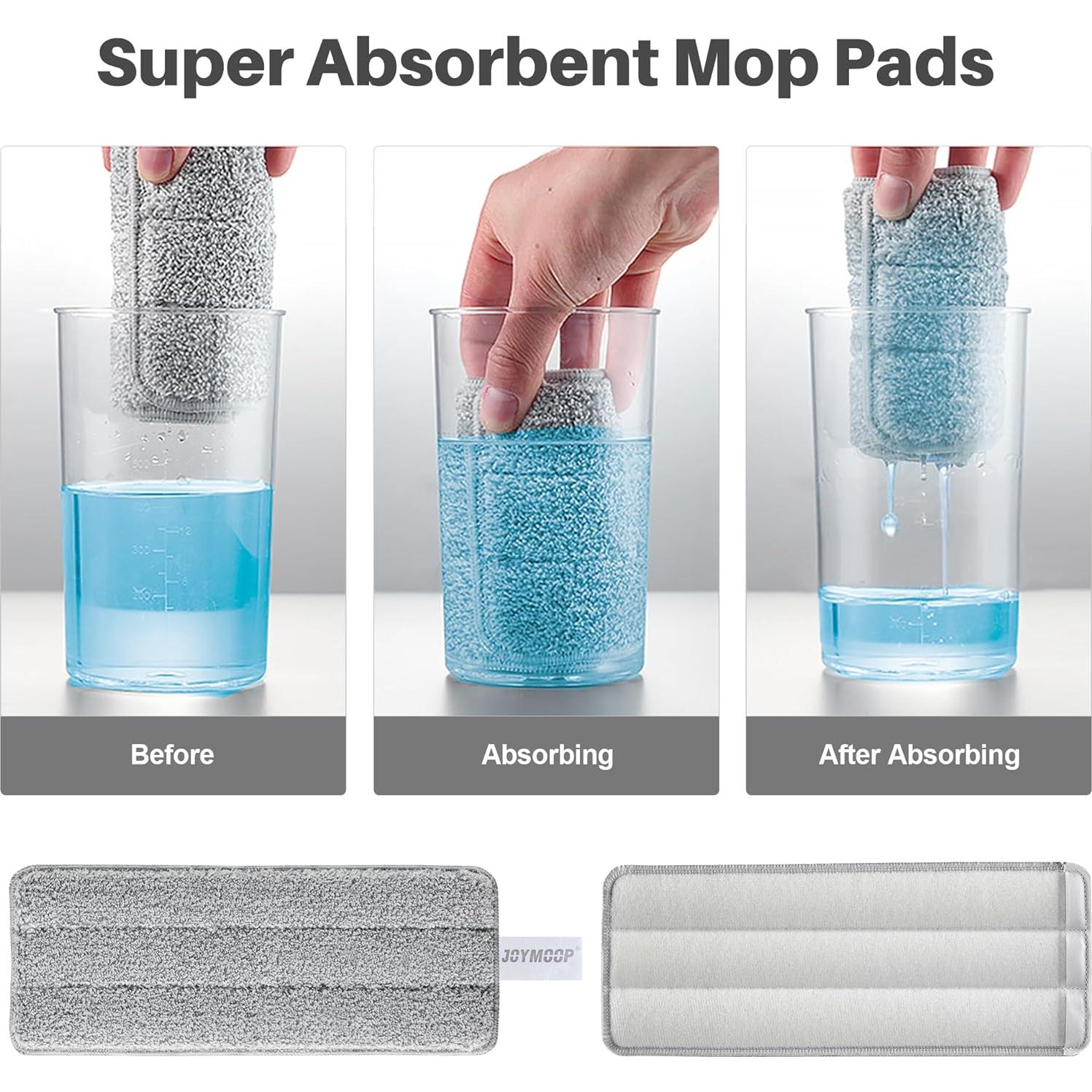 Almohadillas de Reemplazo JOYMOOP para Mopa Plana 33x12cm - 2 Pcs Rayas y Rosa