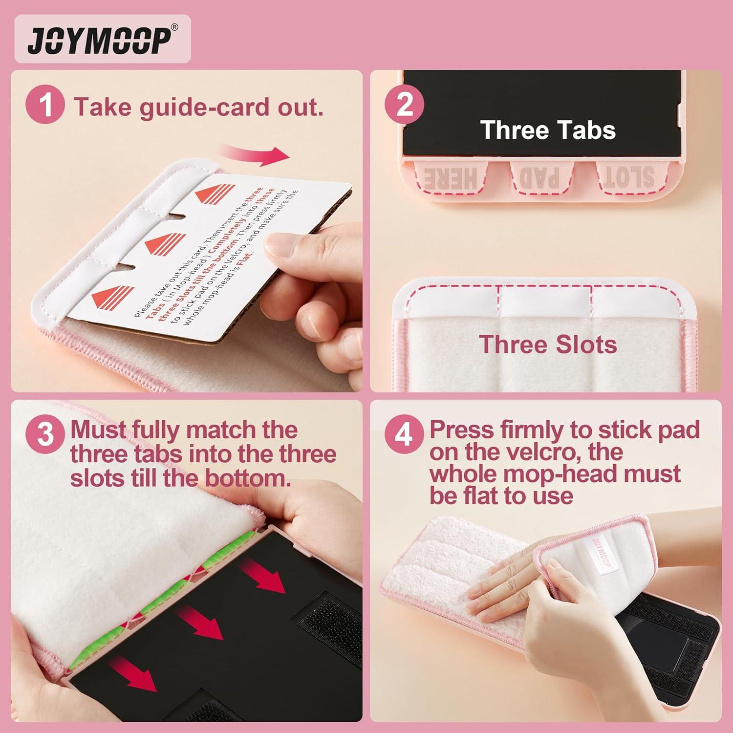 Almohadillas de Reemplazo JOYMOOP para Mopa Plana 33x12cm - 2 Pcs Rayas y Rosa