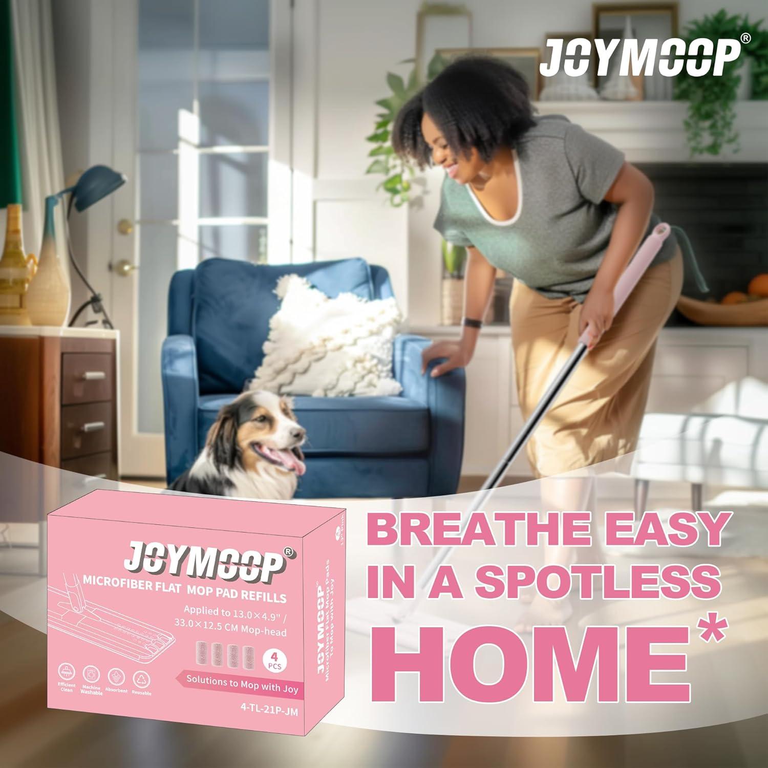 Almohadillas de Microfibra JOYMOOP para Mopa Plana - 4 Piezas 33cm