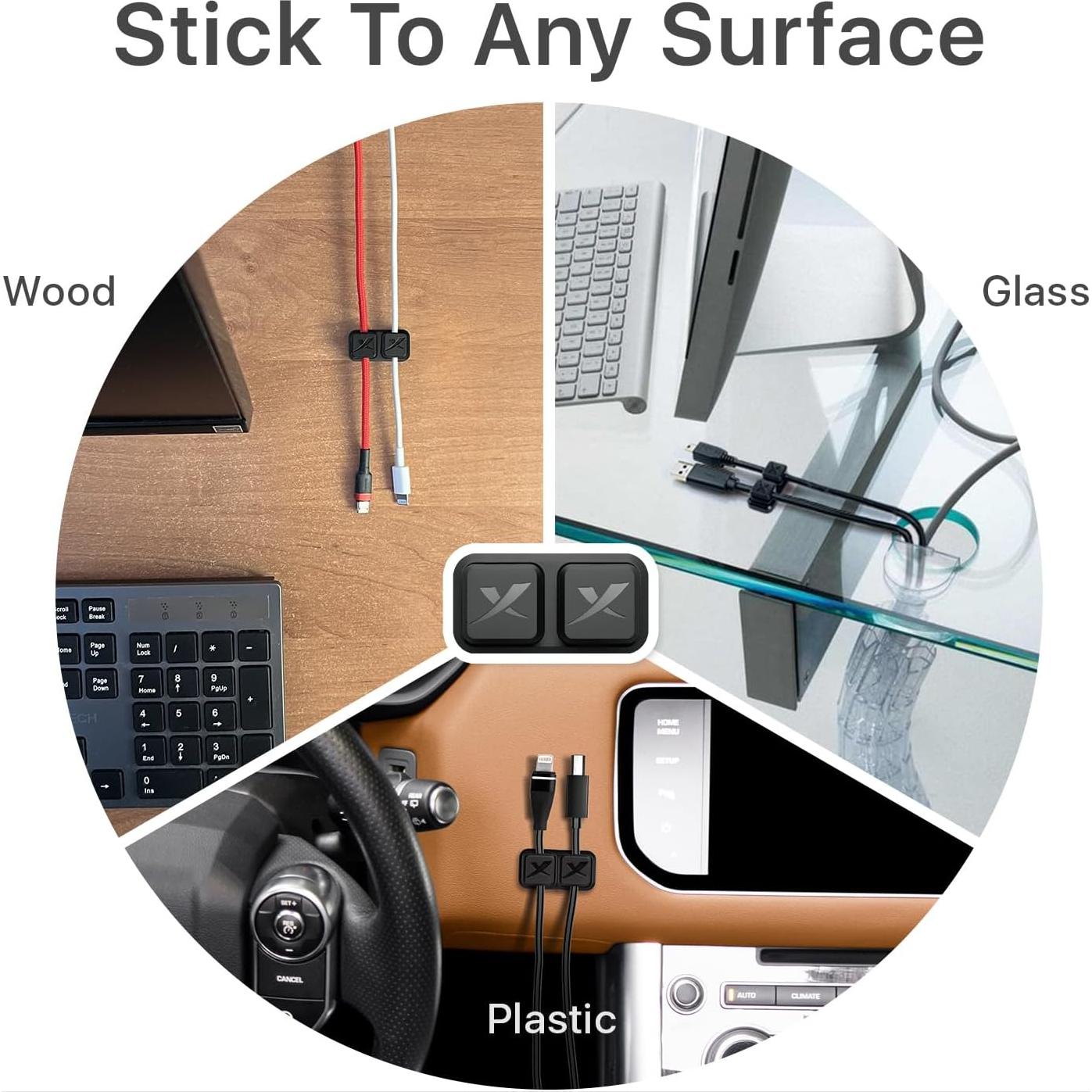 Soportes de Cable Magnéticos X-Protector 2 Pares - Negro