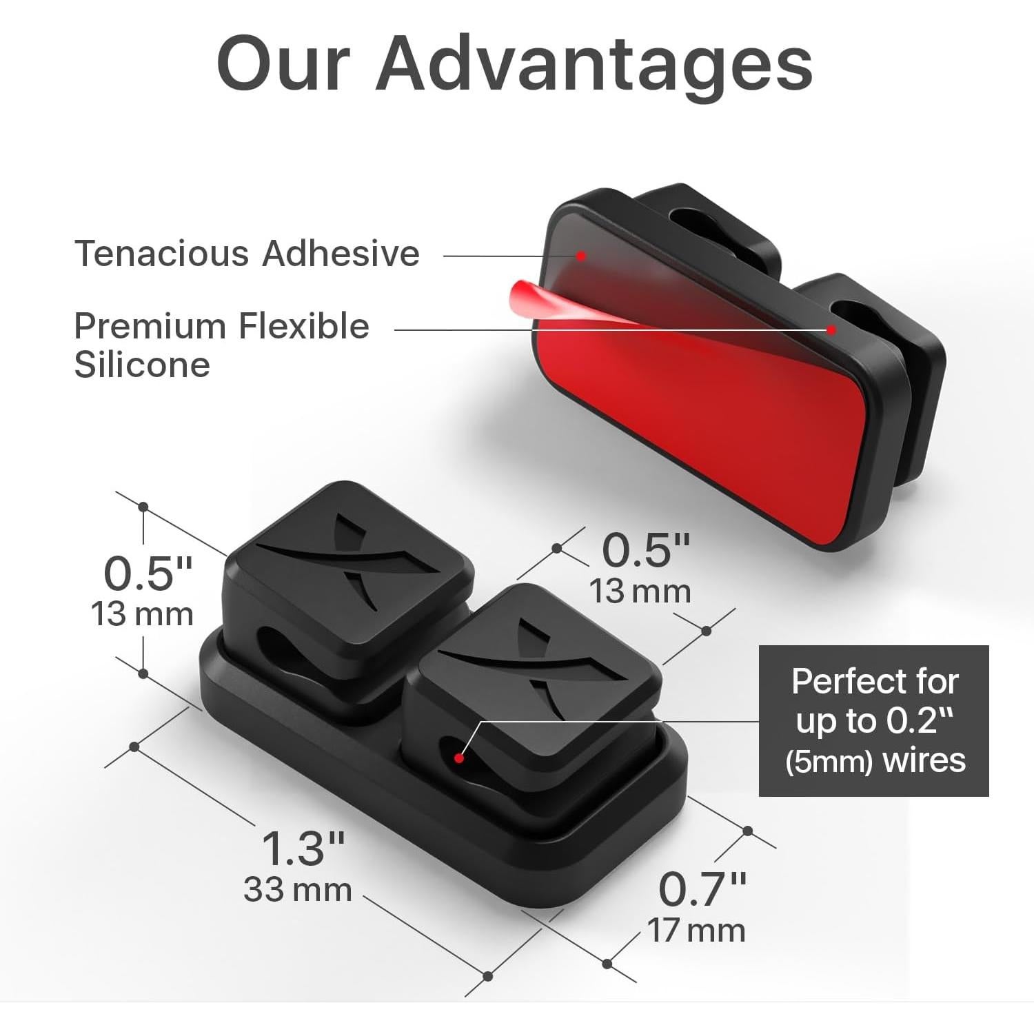 Soportes de Cable Magnéticos X-Protector 2 Pares - Negro