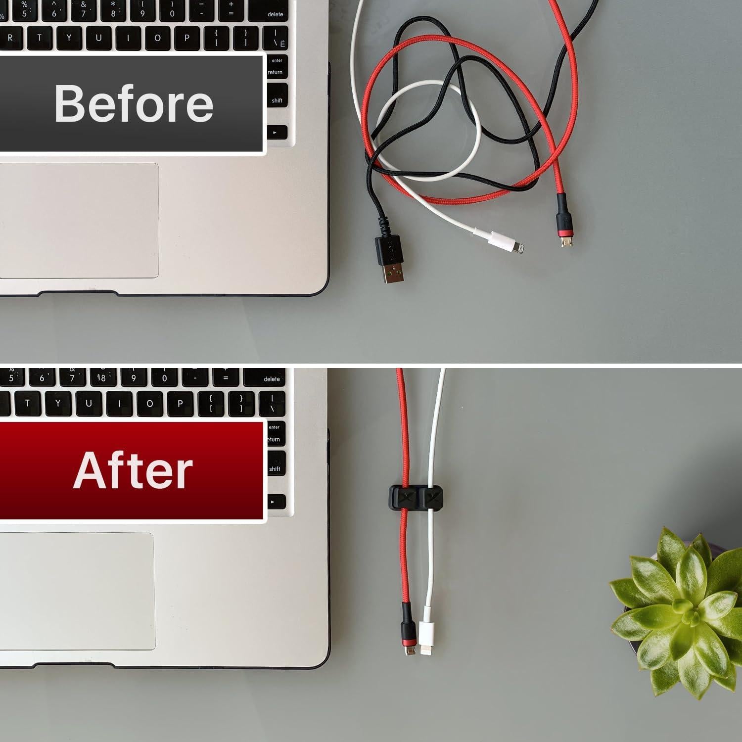 Soportes de Cable Magnéticos X-Protector 2 Pares - Negro