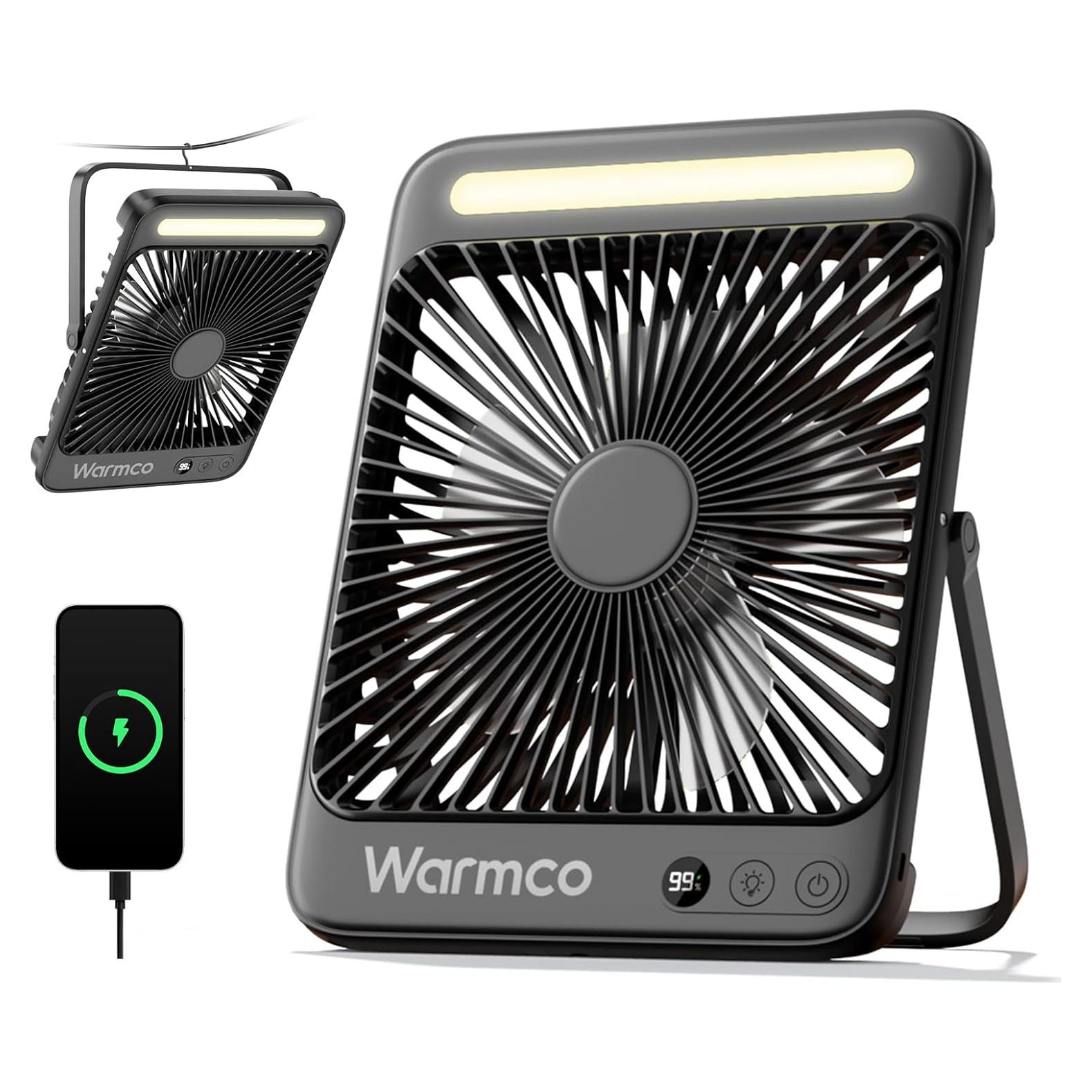 Ventilador de Escritorio Portátil Warmco D4 20000mAh 8" LED