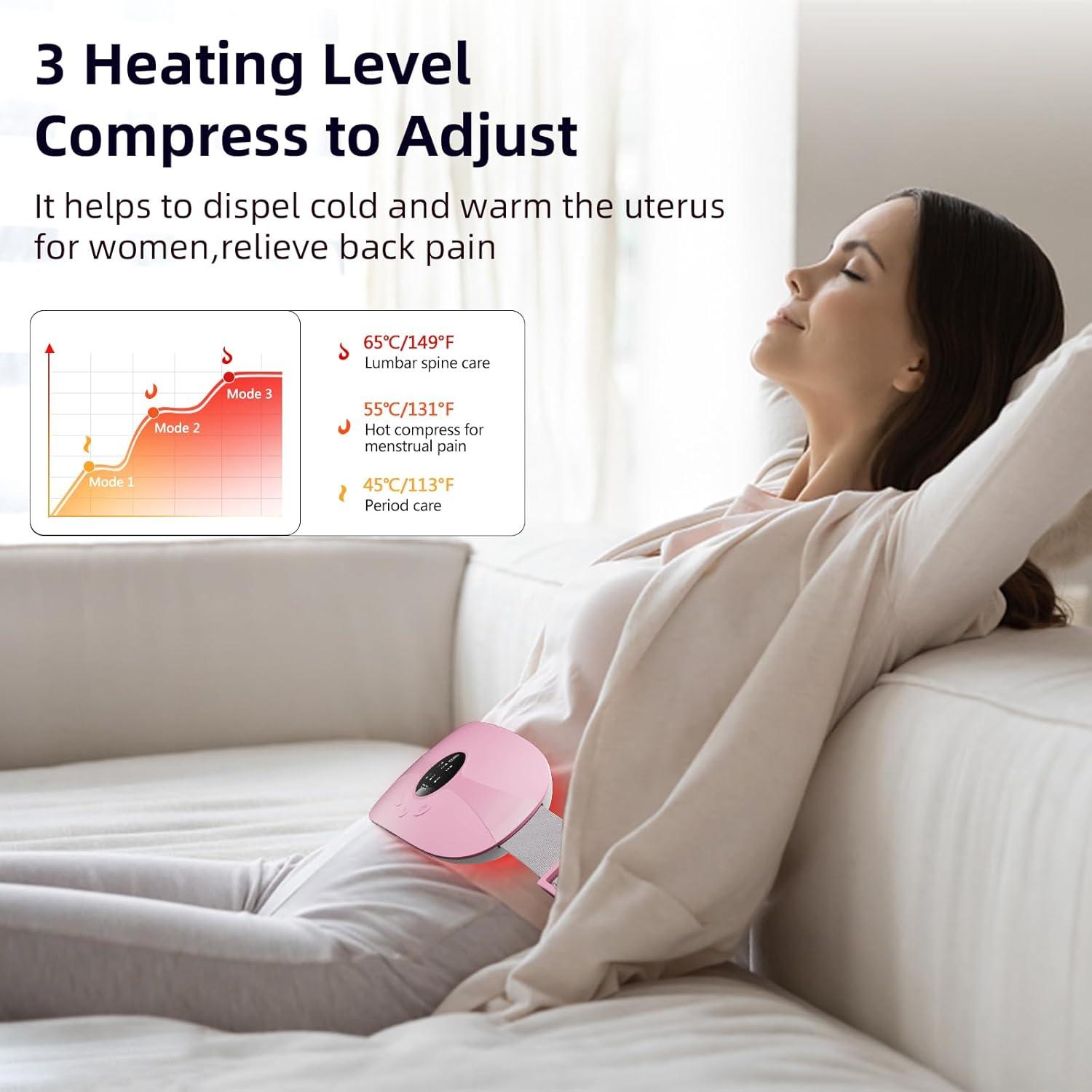 Almohadilla Calentadora Menstrual Inalámbrica BAMCOO Rosa 3 Niveles