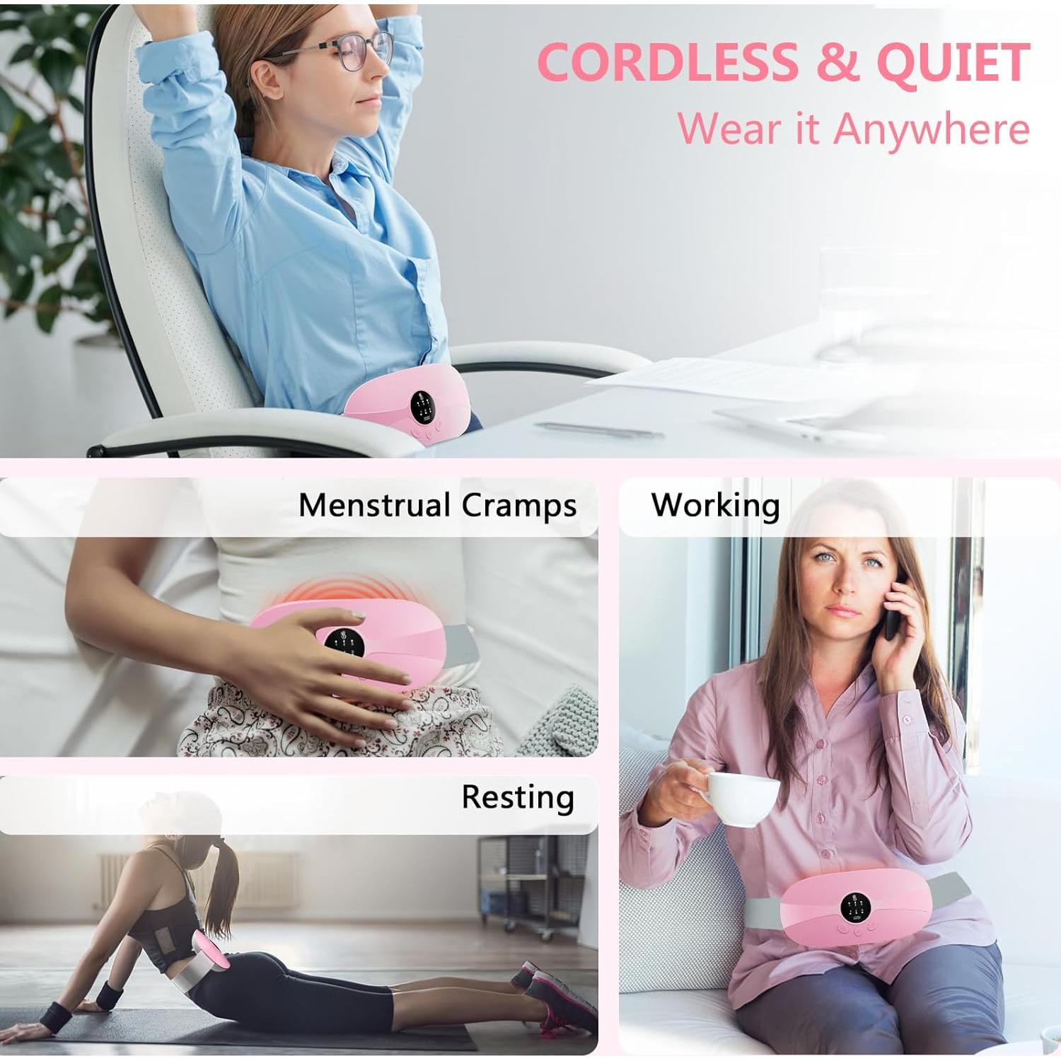 Almohadilla Calentadora Menstrual Inalámbrica BAMCOO Rosa 3 Niveles