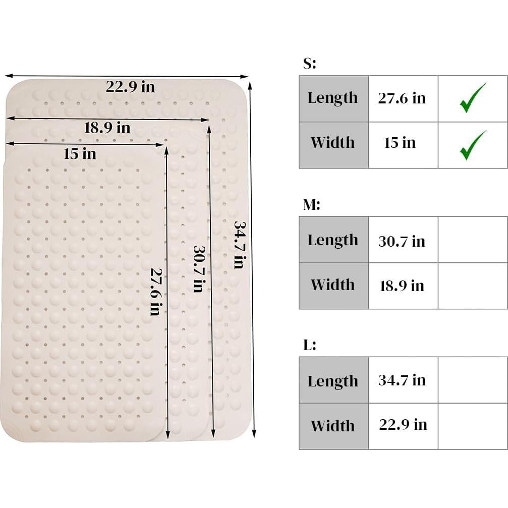 Alfombra de Baño Antideslizante CyanWind 70x38 cm Beige