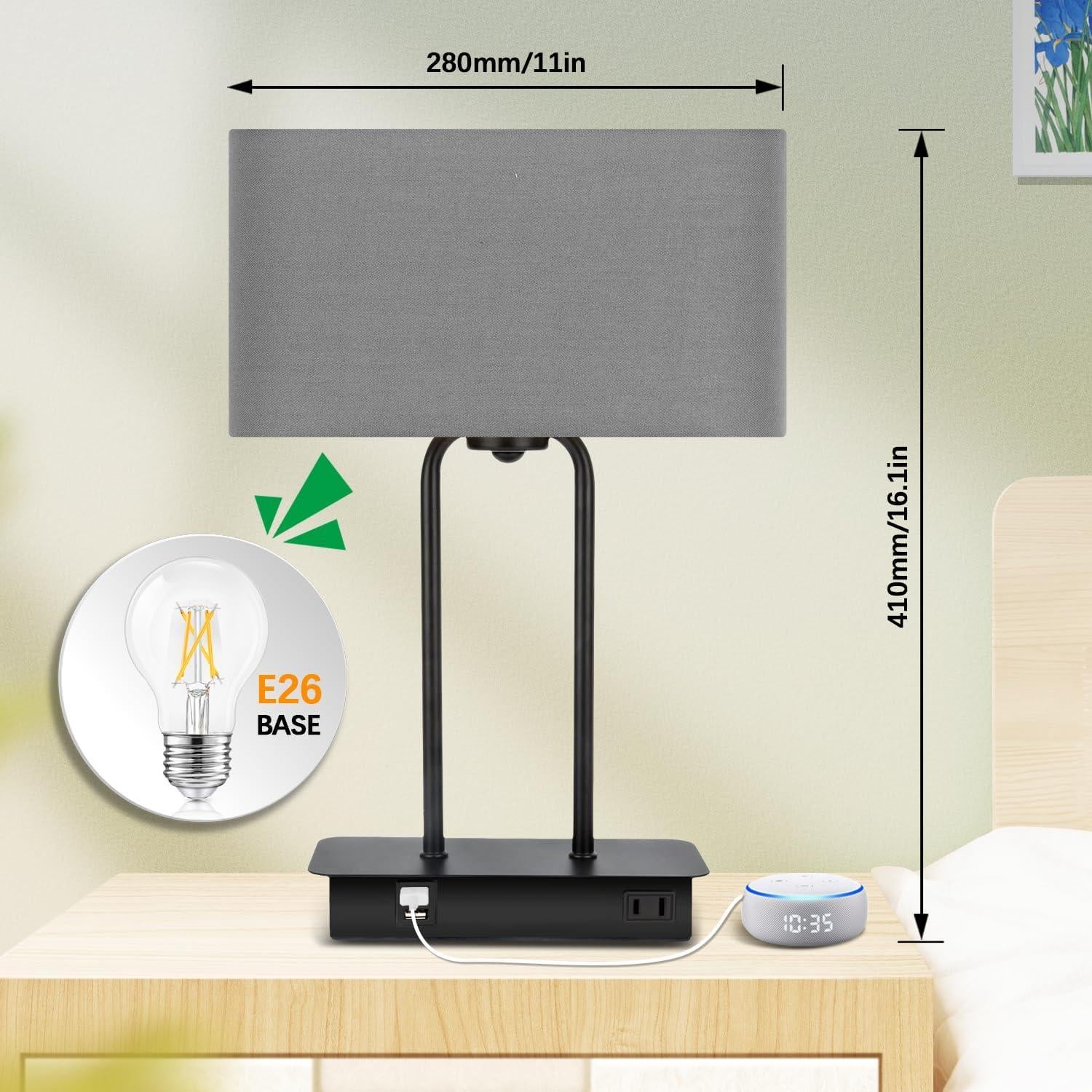 Lámpara de Mesa Táctil Regulable BesLowe Gris 3 Niveles USB