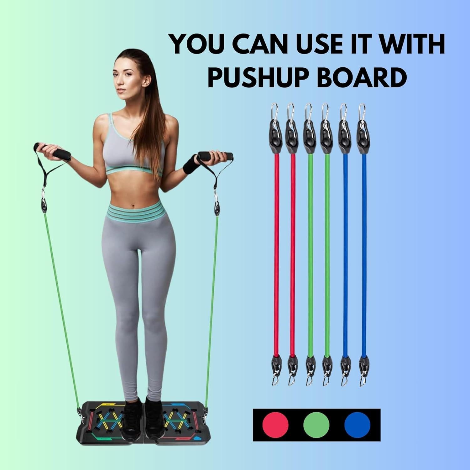 Kit de Entrenamiento en Casa Blue Clouds - Barra de Pilates y Bandas de Resistencia