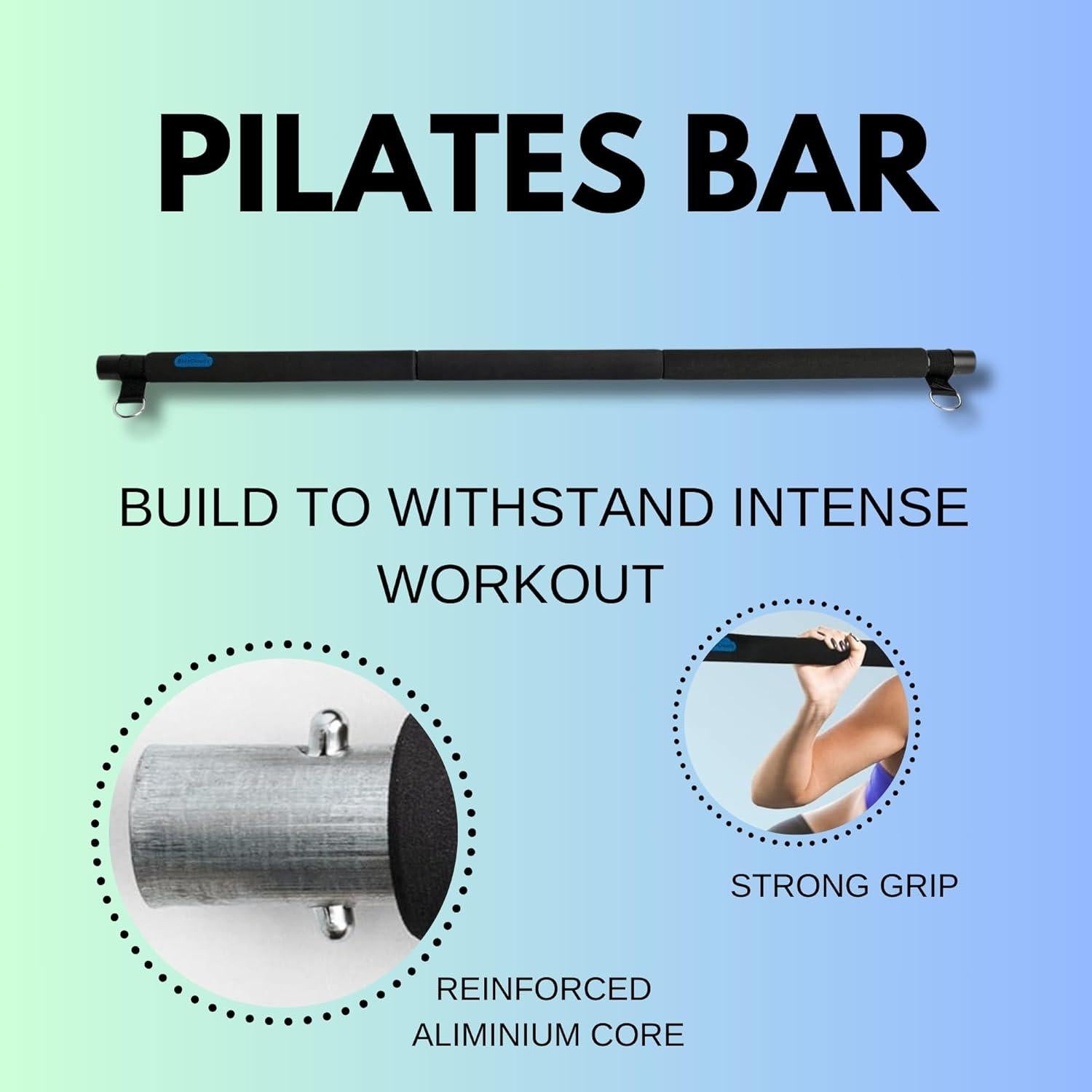 Kit de Entrenamiento en Casa Blue Clouds - Barra de Pilates y Bandas de Resistencia
