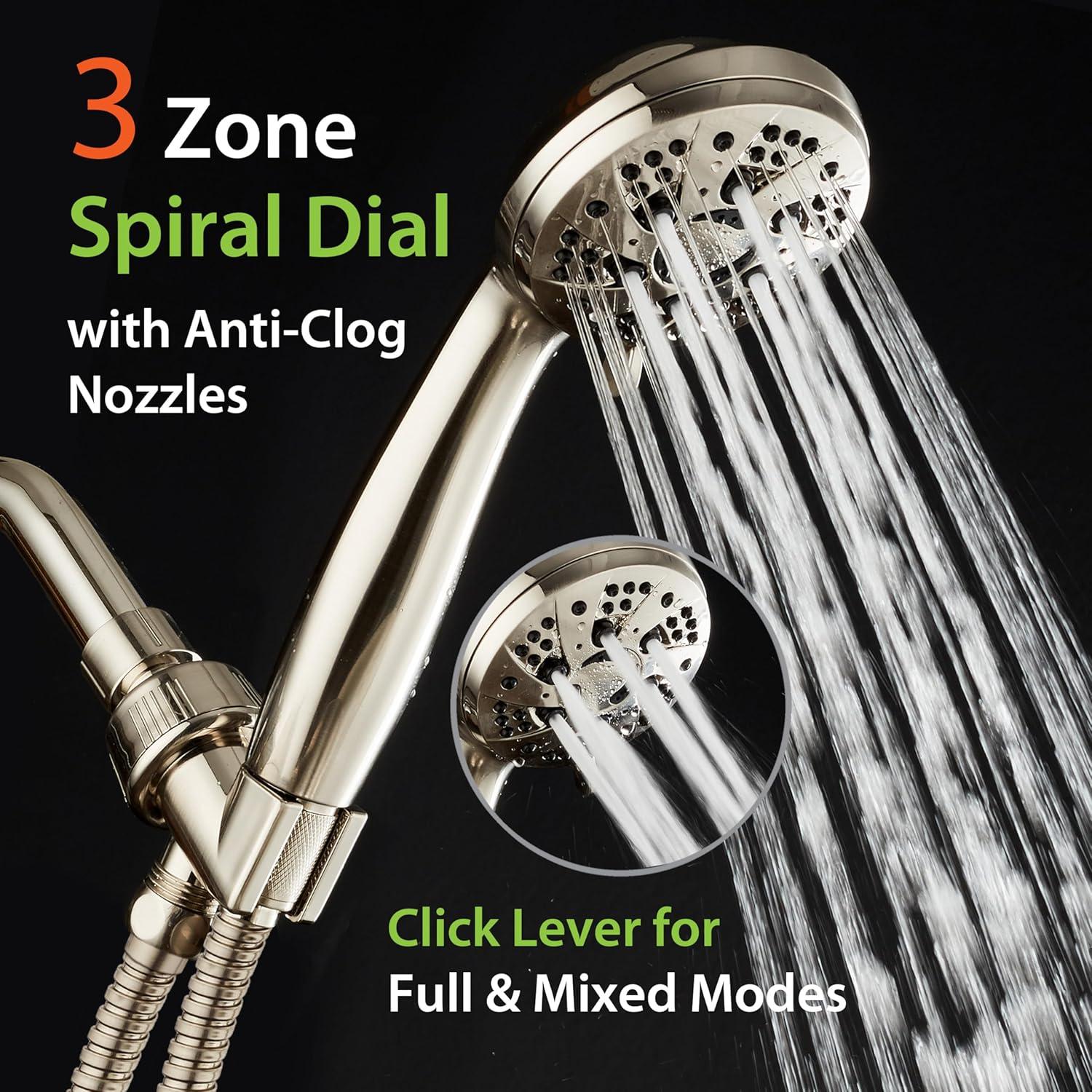 Ducha de Mano AquaDance 6 Configuraciones Niquel Cepillado