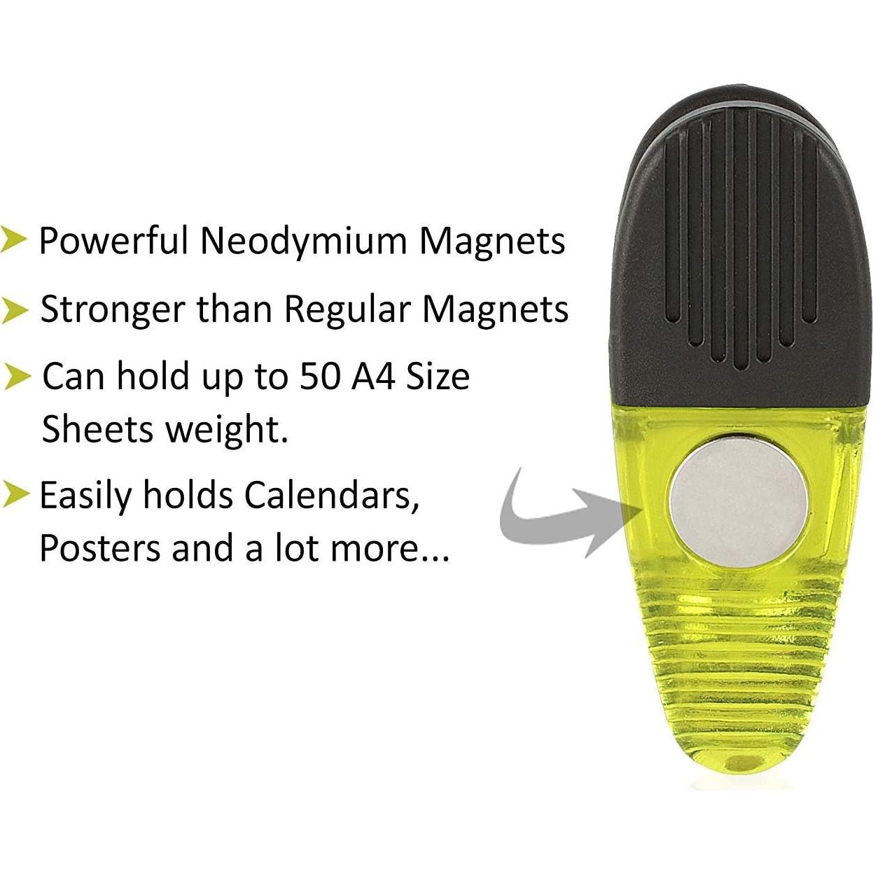 Clips Magnéticos de Plástico VIP Home Essentials - 8 Piezas - Verde