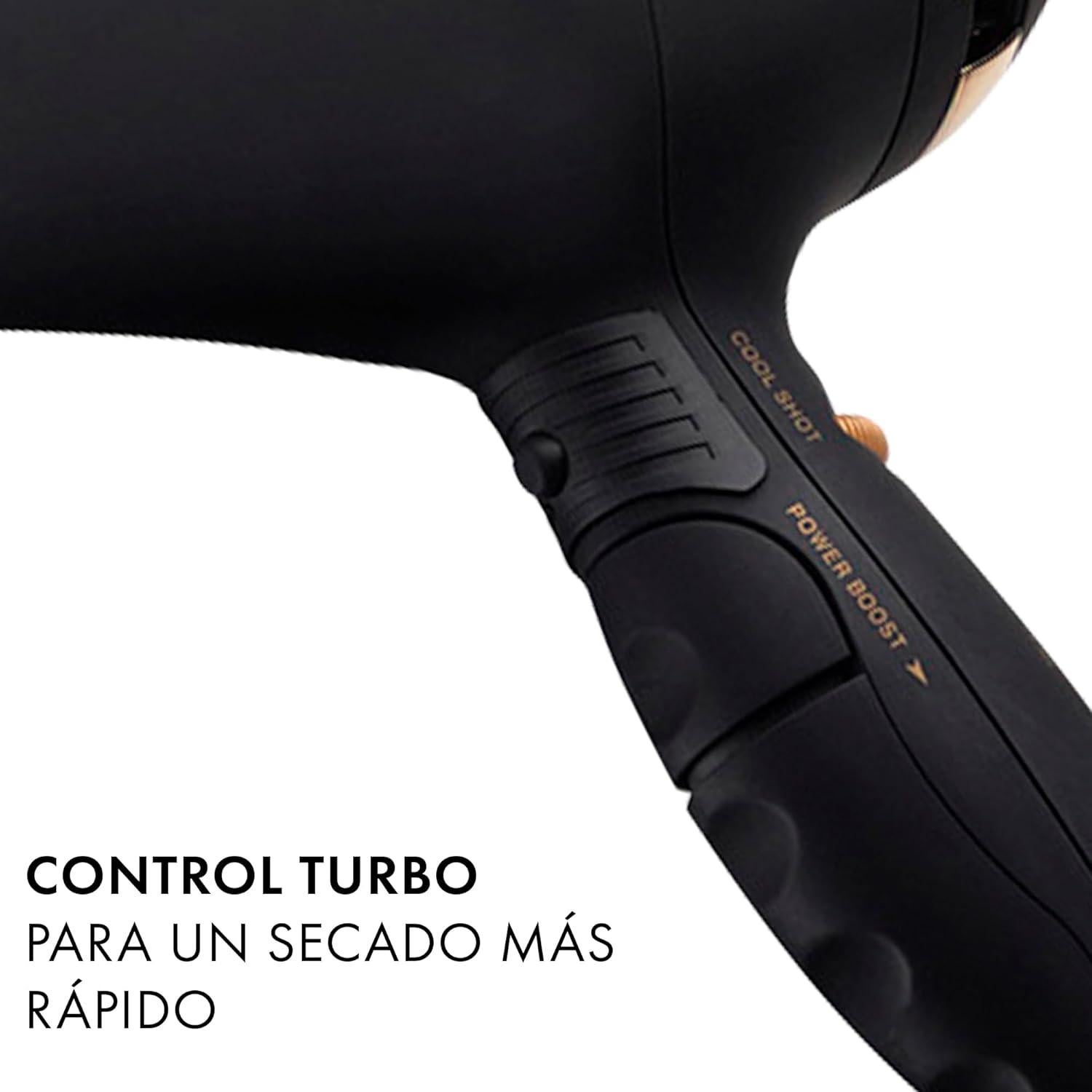 Secador de Pelo Iónico Turbo Black Gold 2100 Hot Tools 1875W