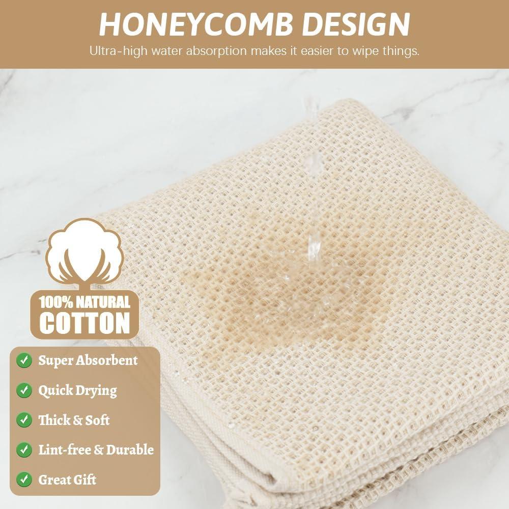 Paquete de 6 Toallas de Cocina Nialnant 100% Algodón Beige 33x71cm