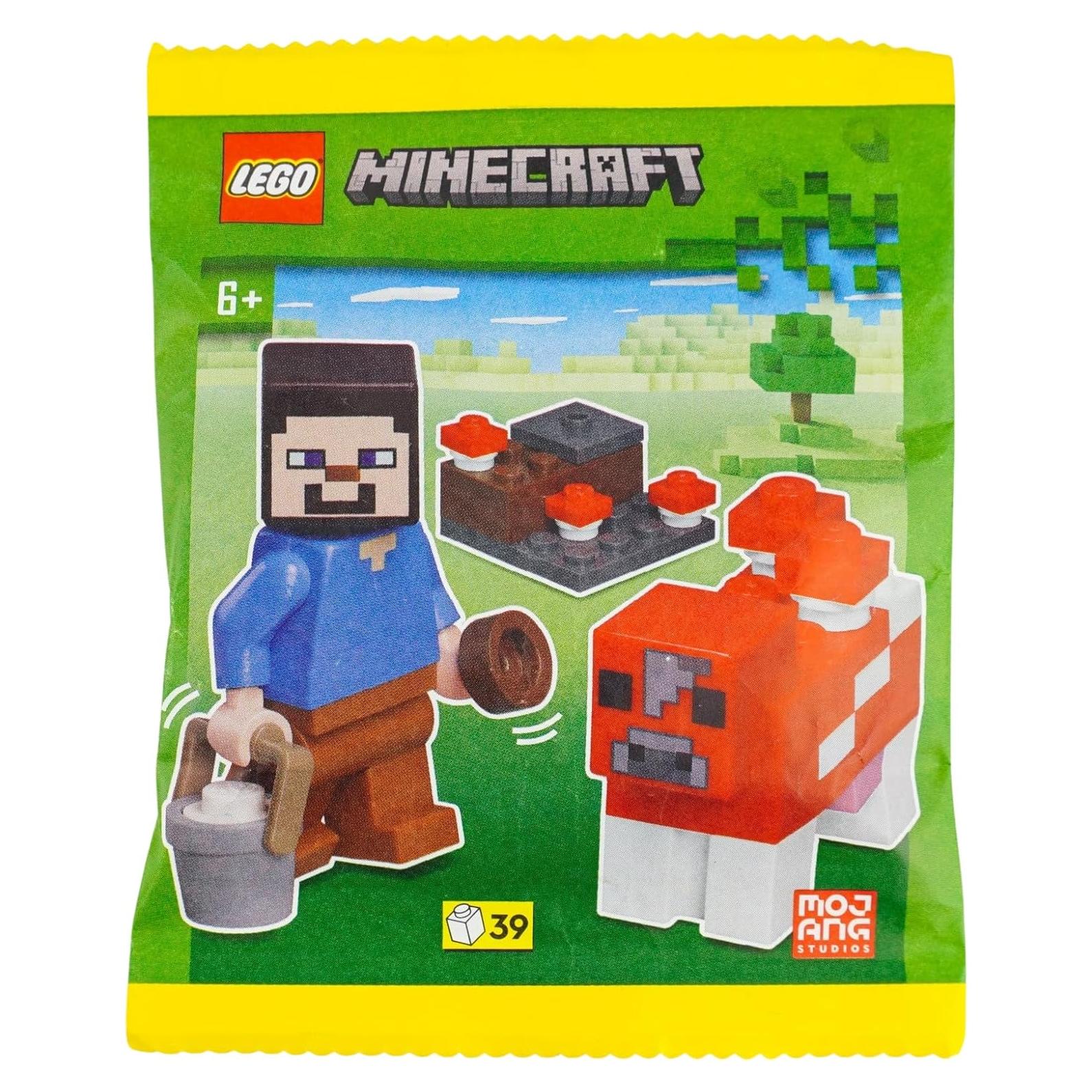 LEGO Minecraft Mini Set Steve y Vaca Mooshroom 2.54x1.27cm