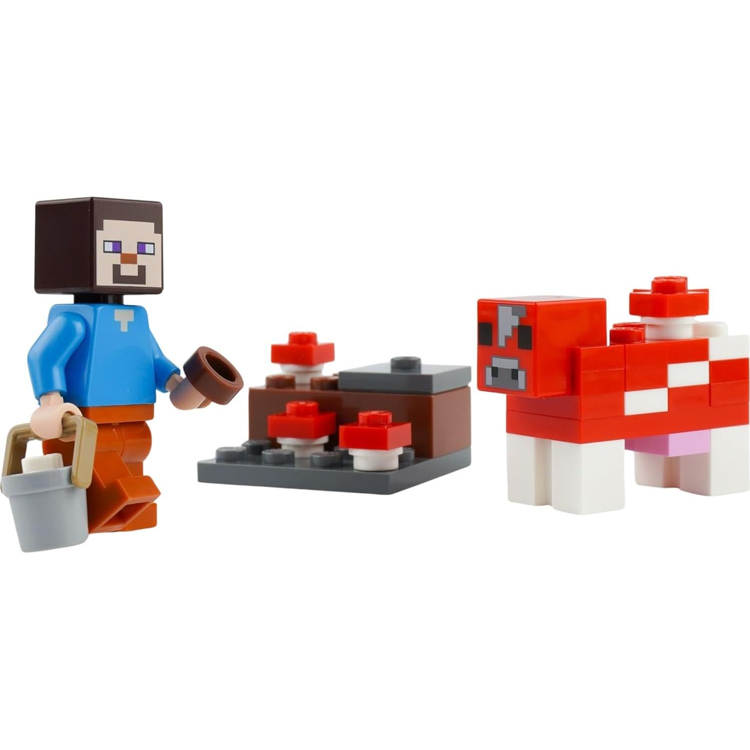 LEGO Minecraft Mini Set Steve y Vaca Mooshroom 2.54x1.27cm