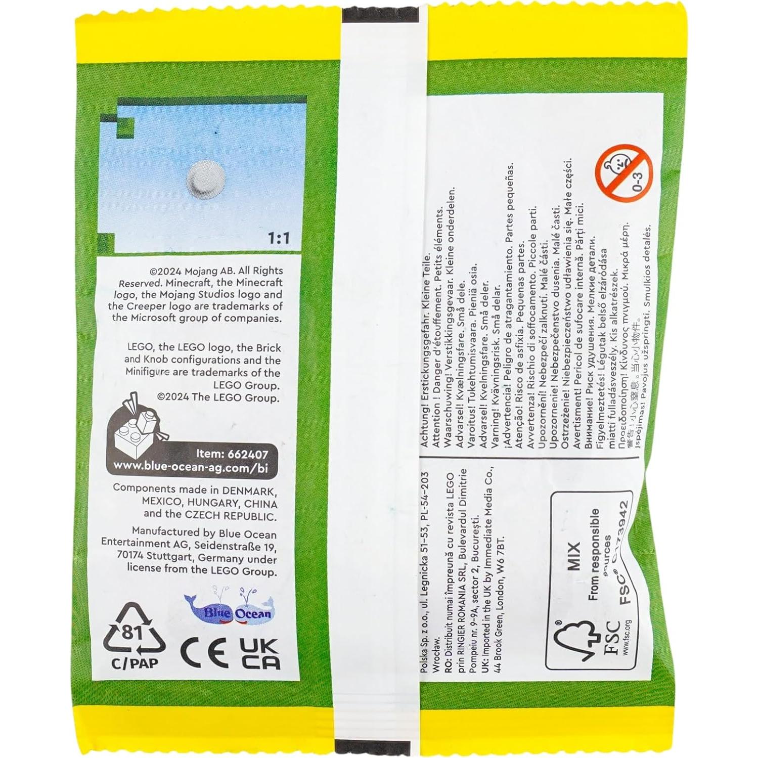 LEGO Minecraft Mini Set Steve y Vaca Mooshroom 2.54x1.27cm