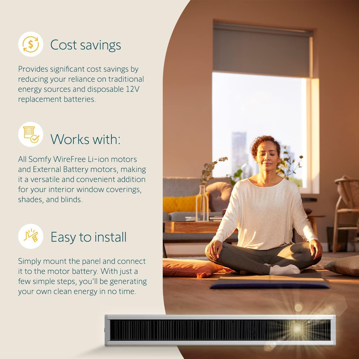 Kit Panel Solar Li-ion Sin Cable Somfy - Energía Solar Cortinas