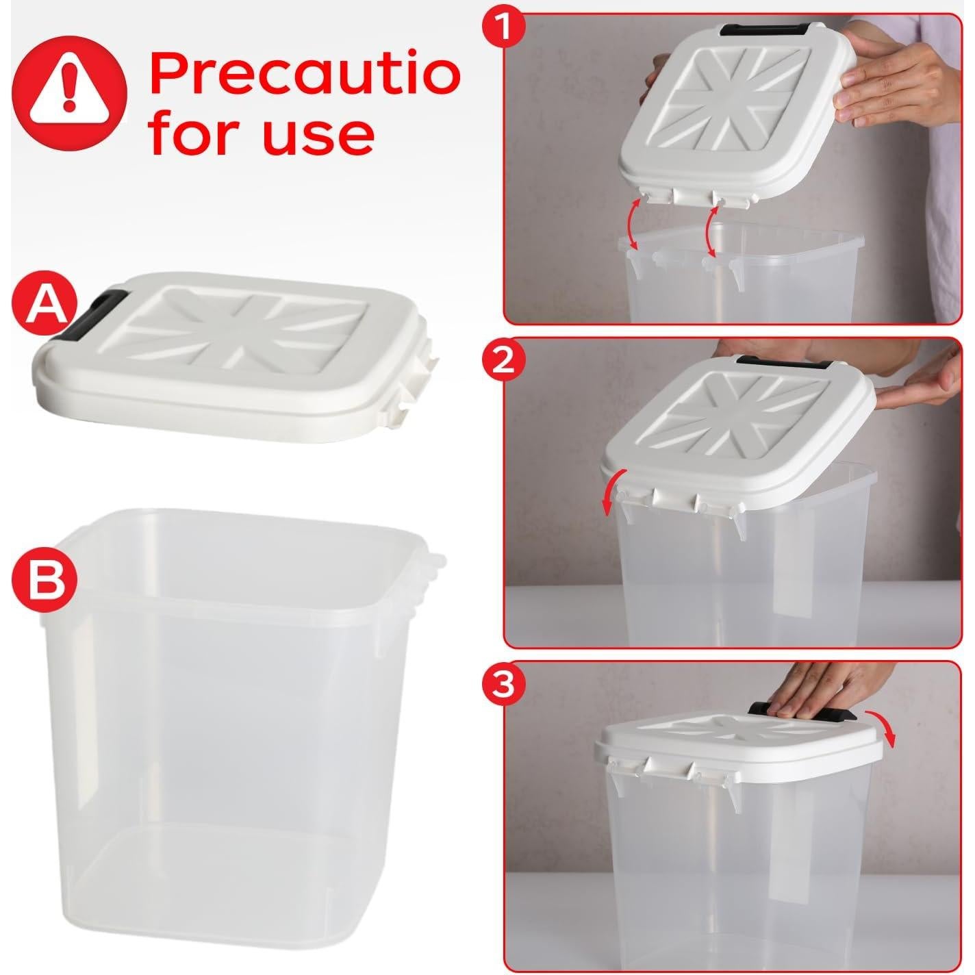 30LBS Rice Container - Rice Dispenser 30LBS/15KG/15Qt Food Cereal Container Bins with Measuring Cup for Household Pantry Organization (30 LBS)