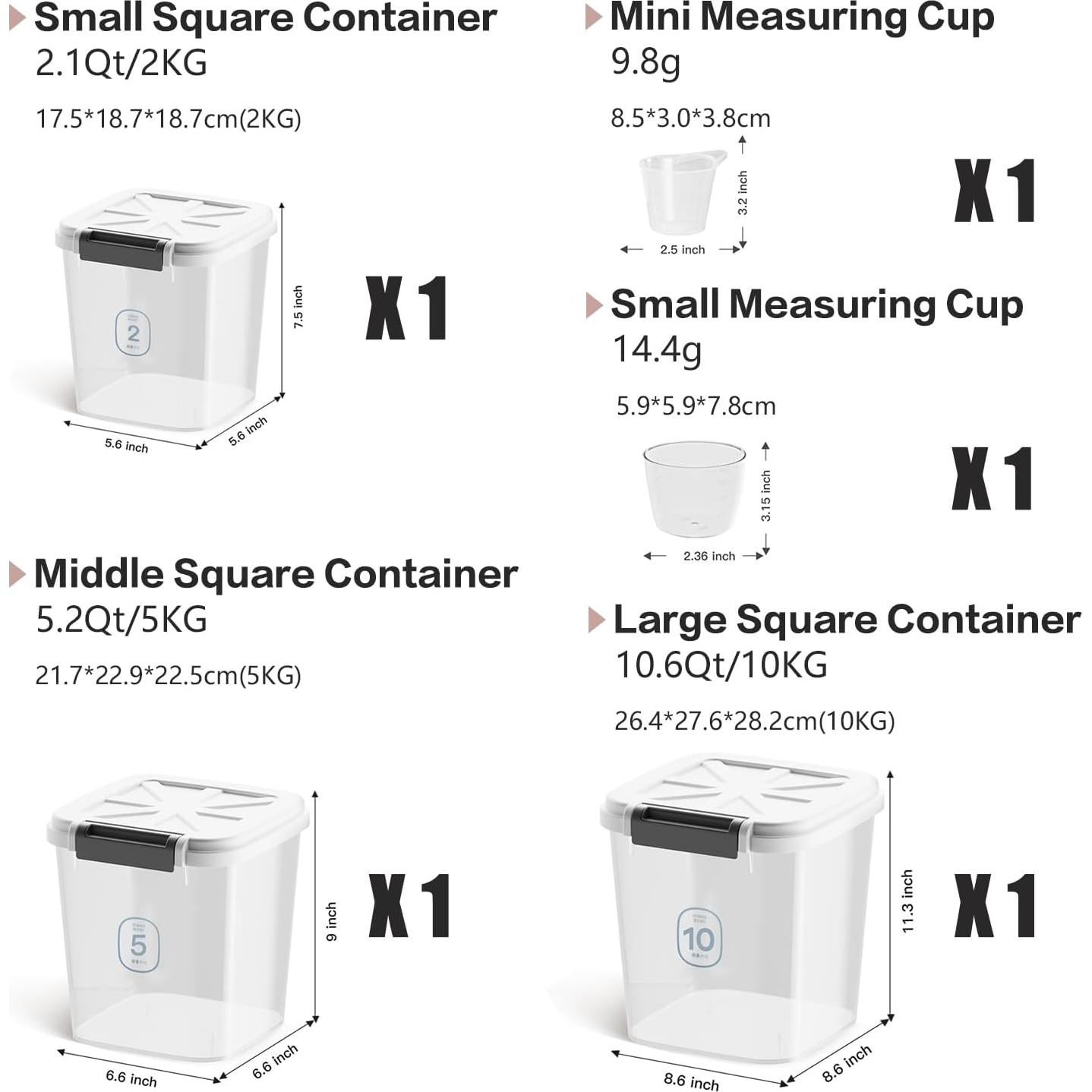 30LBS Rice Container - Rice Dispenser 30LBS/15KG/15Qt Food Cereal Container Bins with Measuring Cup for Household Pantry Organization (30 LBS)