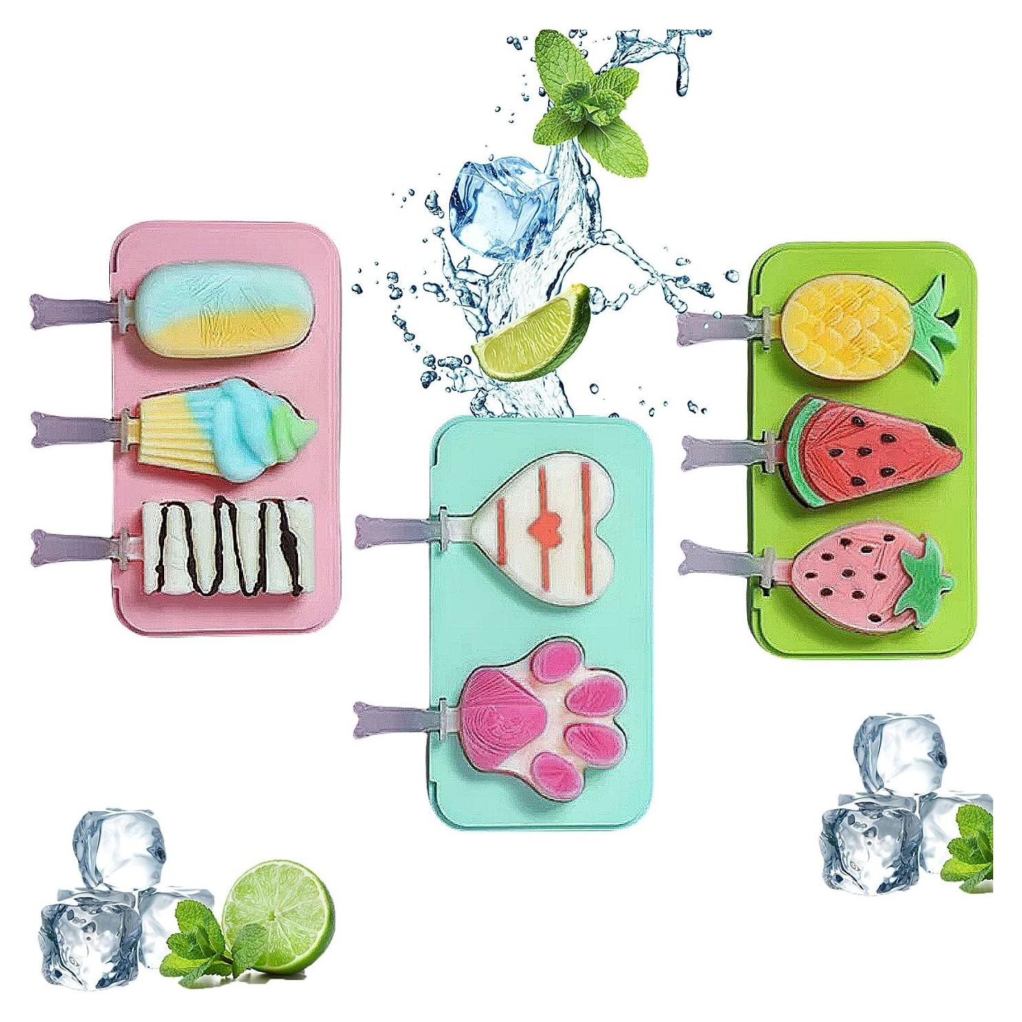 Moldes de Paletas de Silicona UIVXXUD - Set 3 Piezas Sin BPA