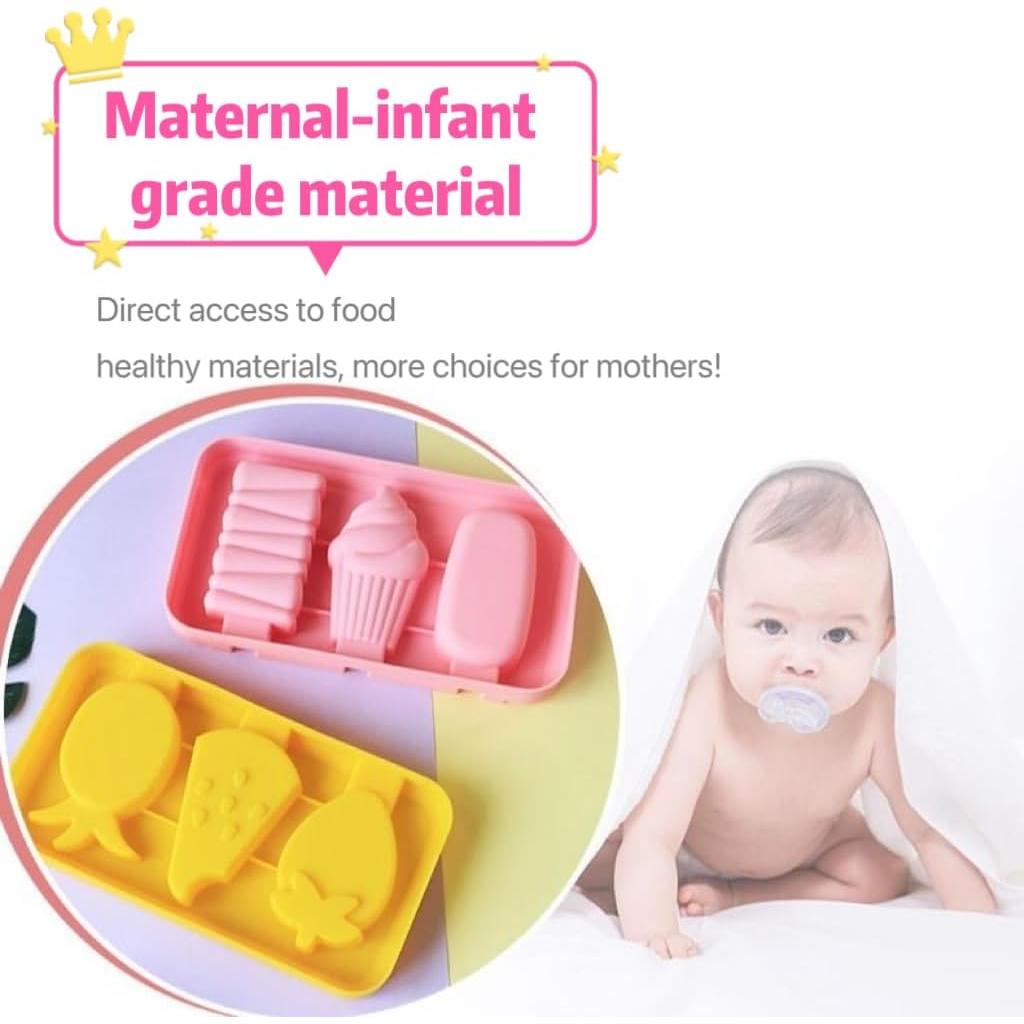 Moldes de Paletas de Silicona UIVXXUD - Set 3 Piezas Sin BPA