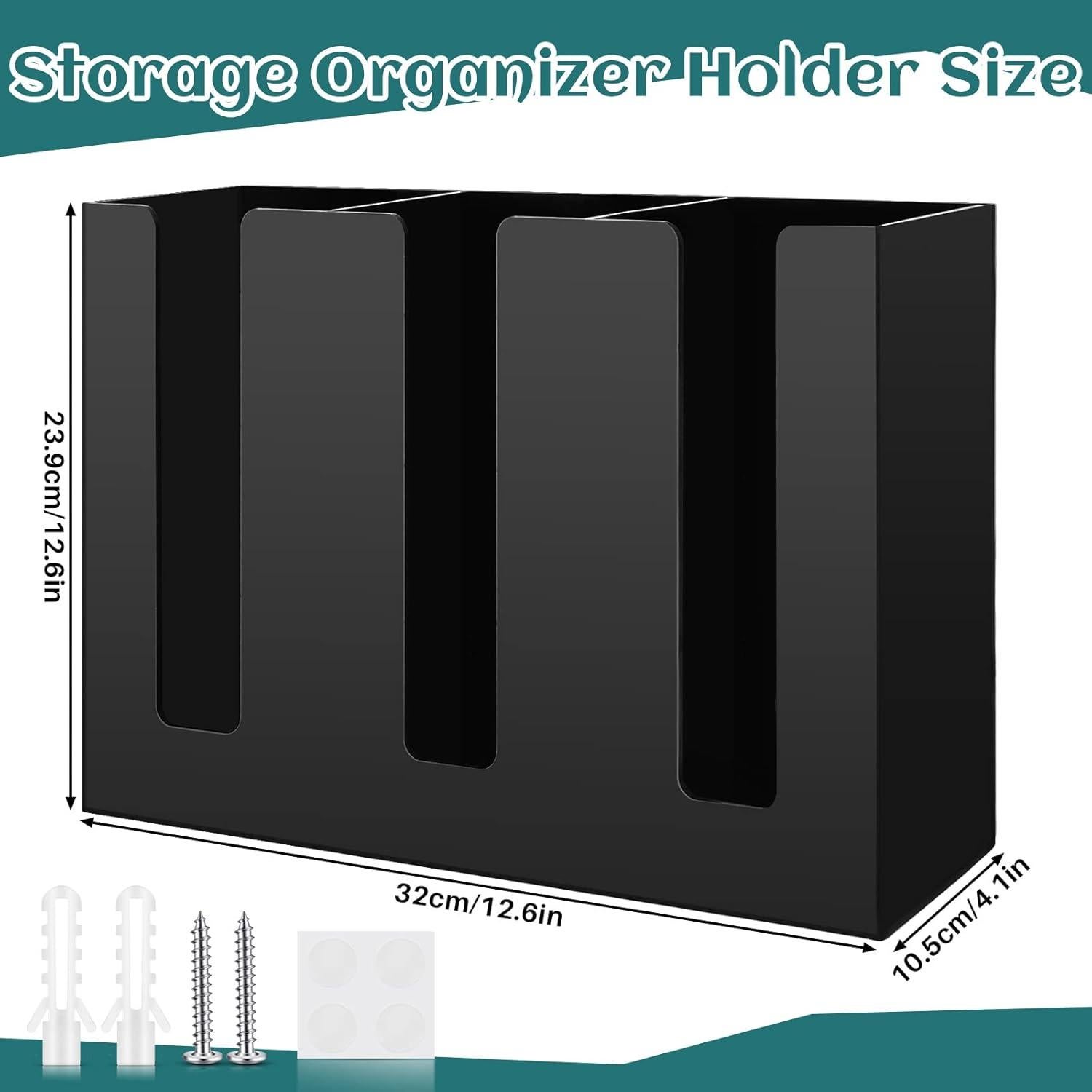 Organizador de Tazas de Café Acrílico Cunhill 3 Compartimentos Negro