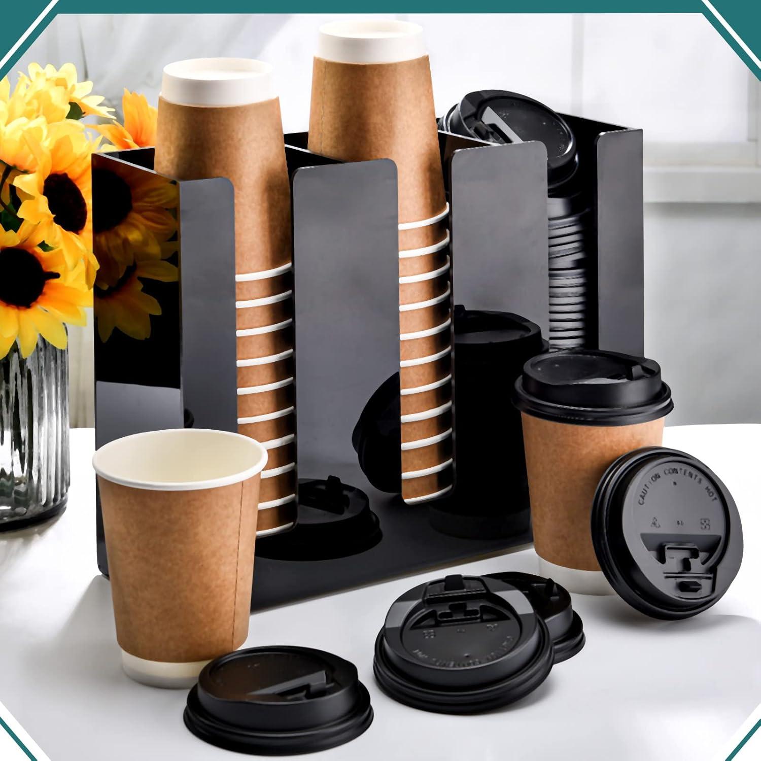 Organizador de Tazas de Café Acrílico Cunhill 3 Compartimentos Negro