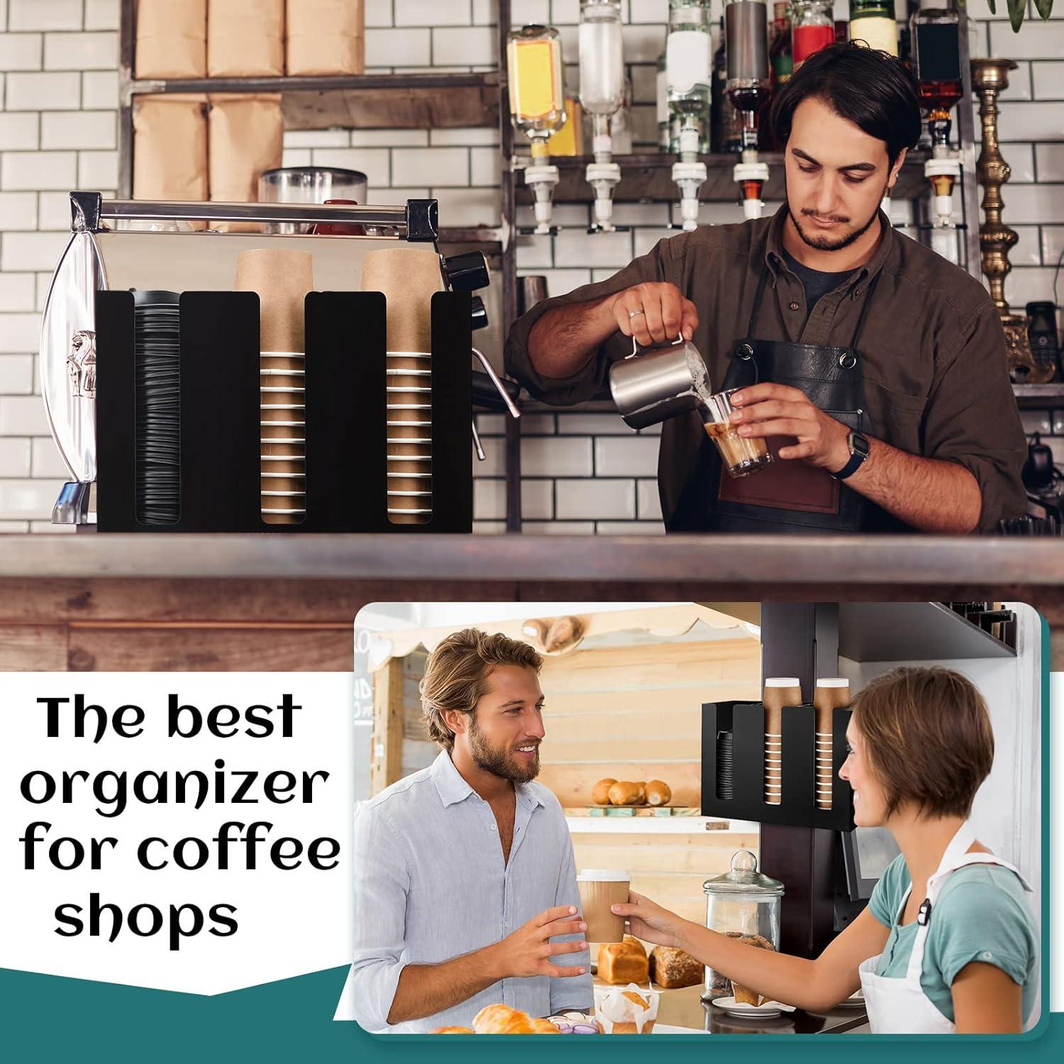 Organizador de Tazas de Café Acrílico Cunhill 3 Compartimentos Negro