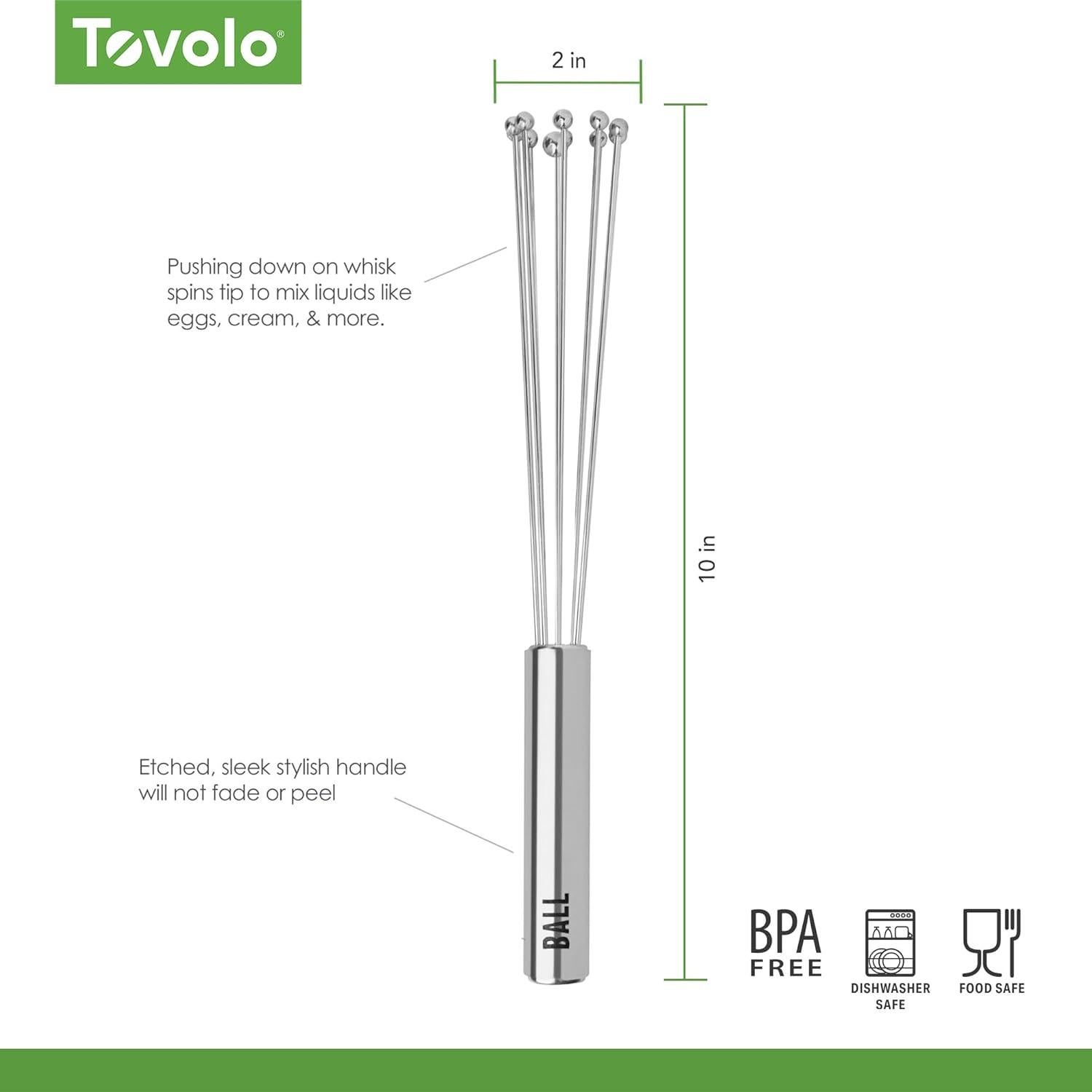 Batidor de Bola Tovolo de Acero Inoxidable 28 cm Apto Lavavajillas