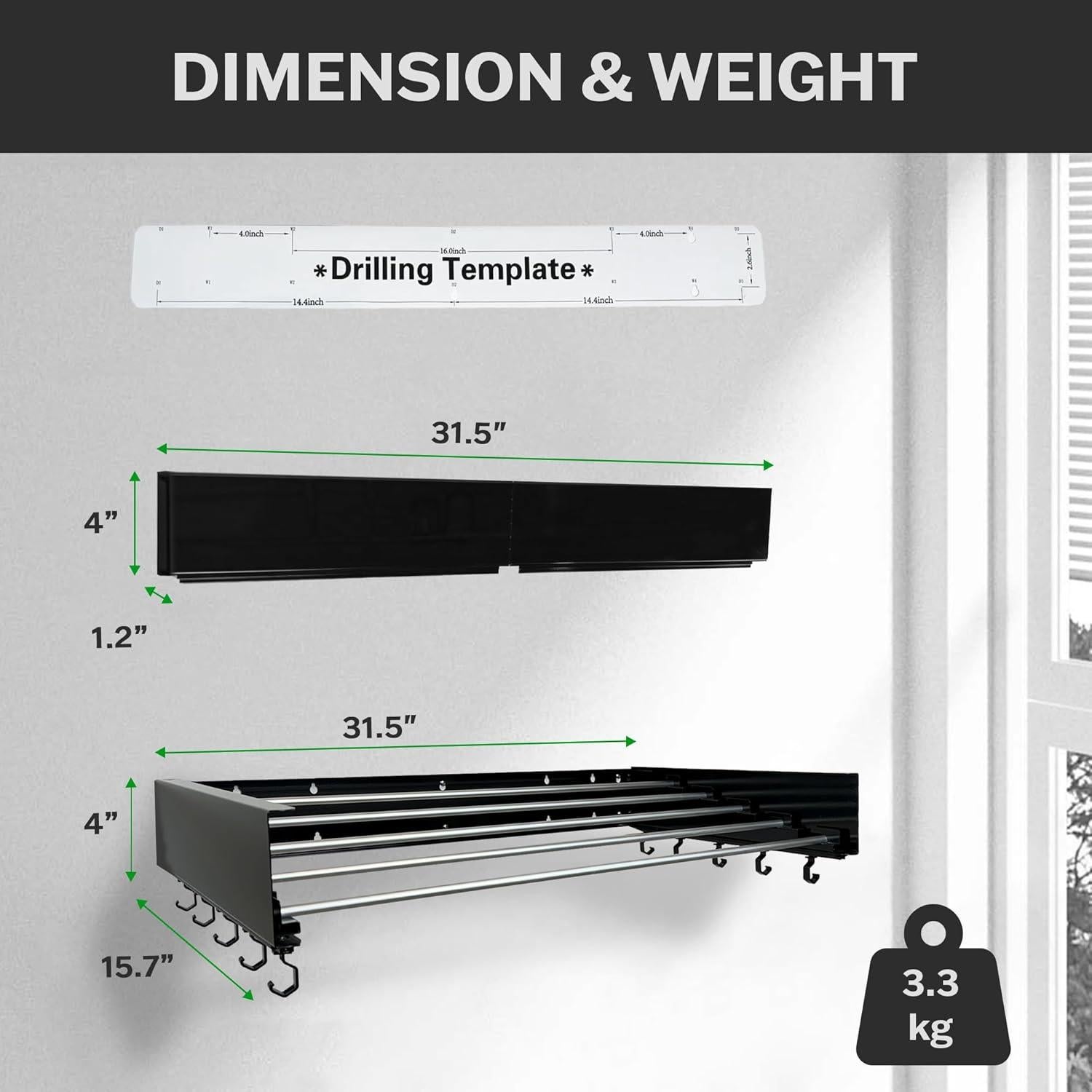 Soporte de Secado de Ropa Plegable ZETEZ 80 cm Negro