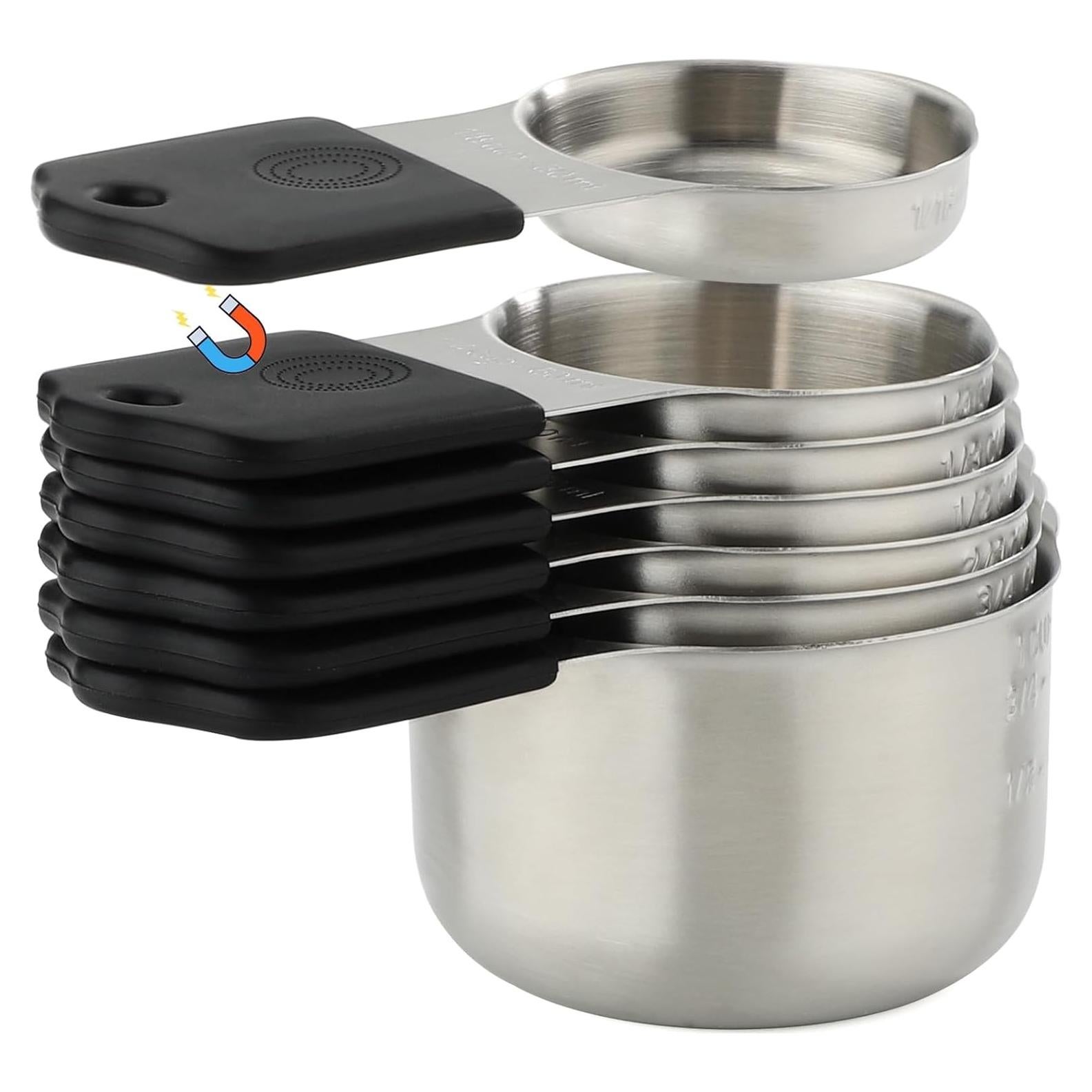 Juego de Tazas Medidoras Magnéticas YAMOLIN 7 Piezas Acero Inoxidable