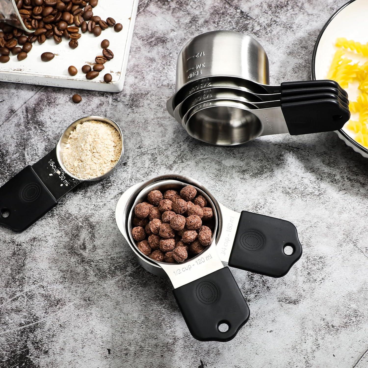 Juego de Tazas Medidoras Magnéticas YAMOLIN 7 Piezas Acero Inoxidable