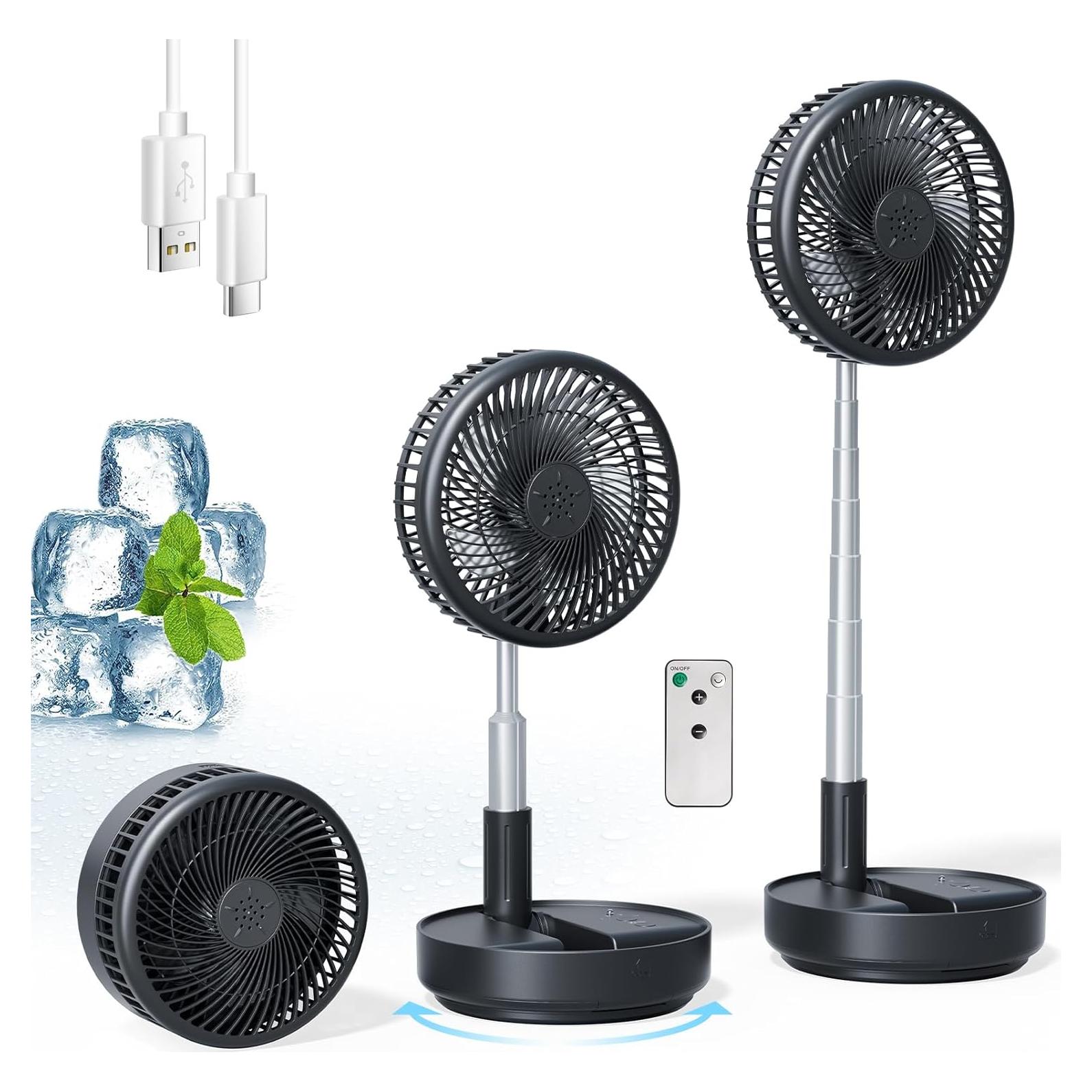 Ventilador Oscilante Portátil Primelove PF11S Negro 20 cm USB-C