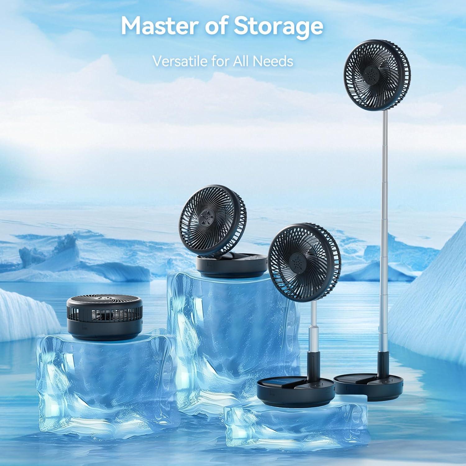 Ventilador Oscilante Portátil Primelove PF11S Negro 20 cm USB-C