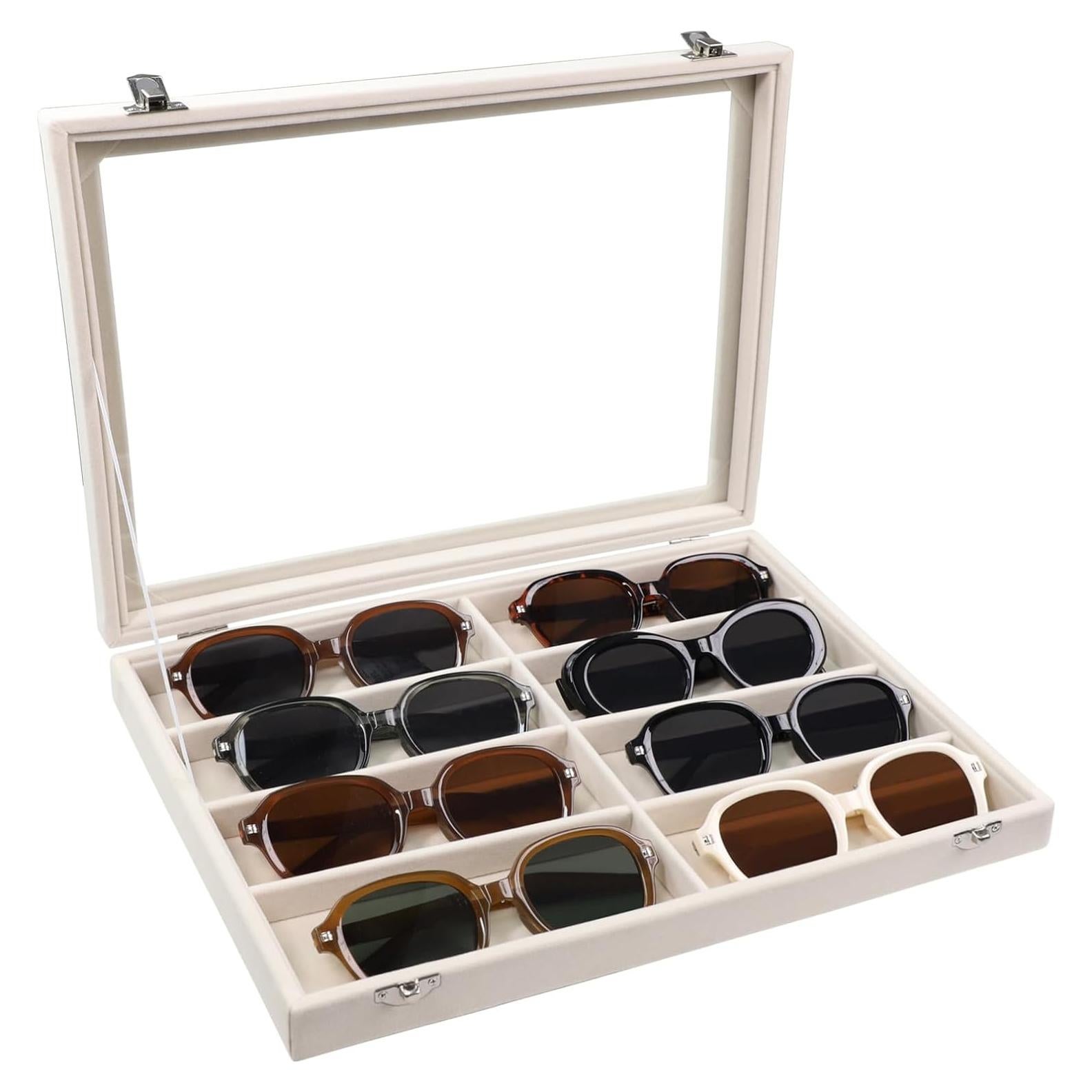 Organizador de Gafas Stratalife Beige 8 Rejillas con Tapa