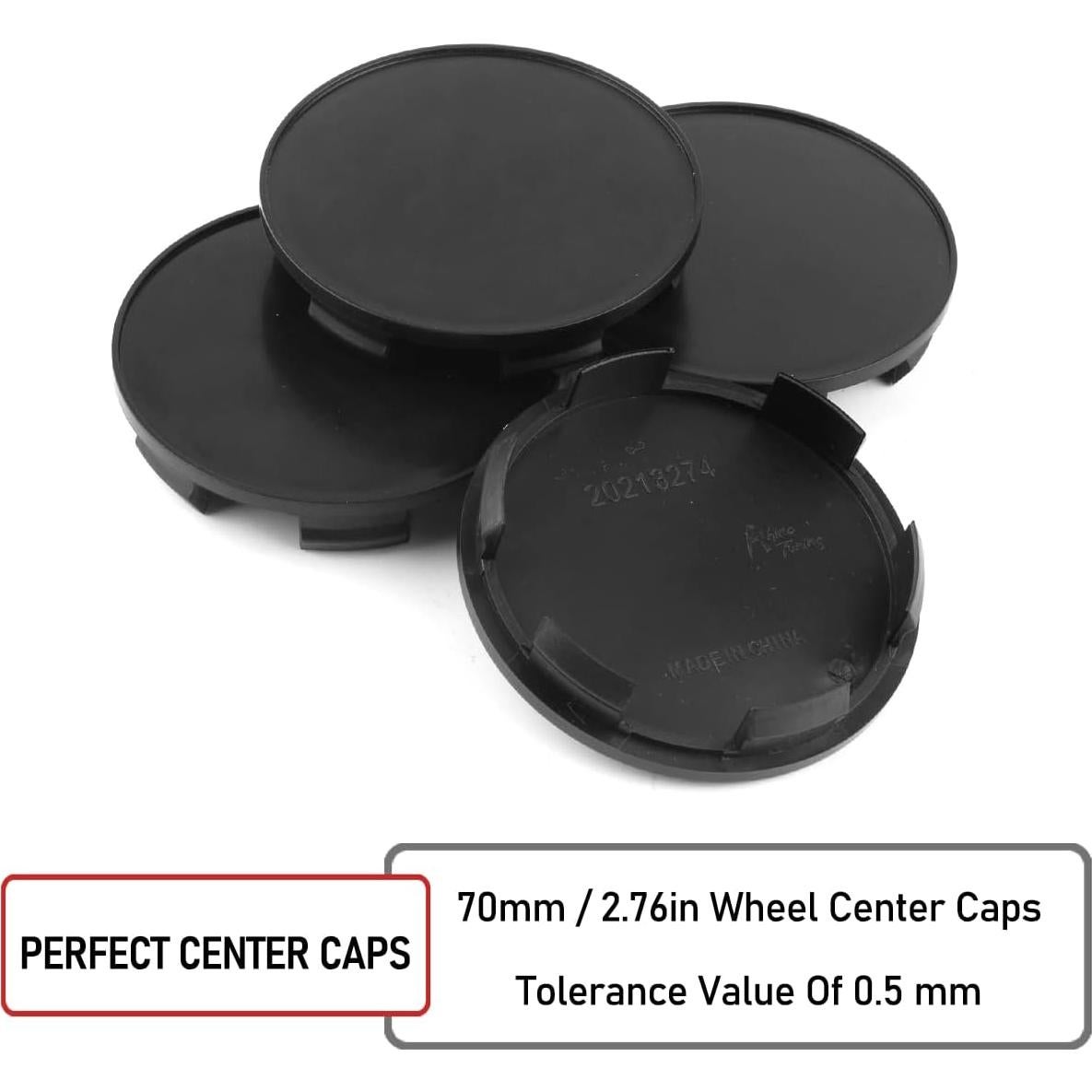 Tapas de Centro de Rueda Rhinotuning 70mm Set de 4 Negro