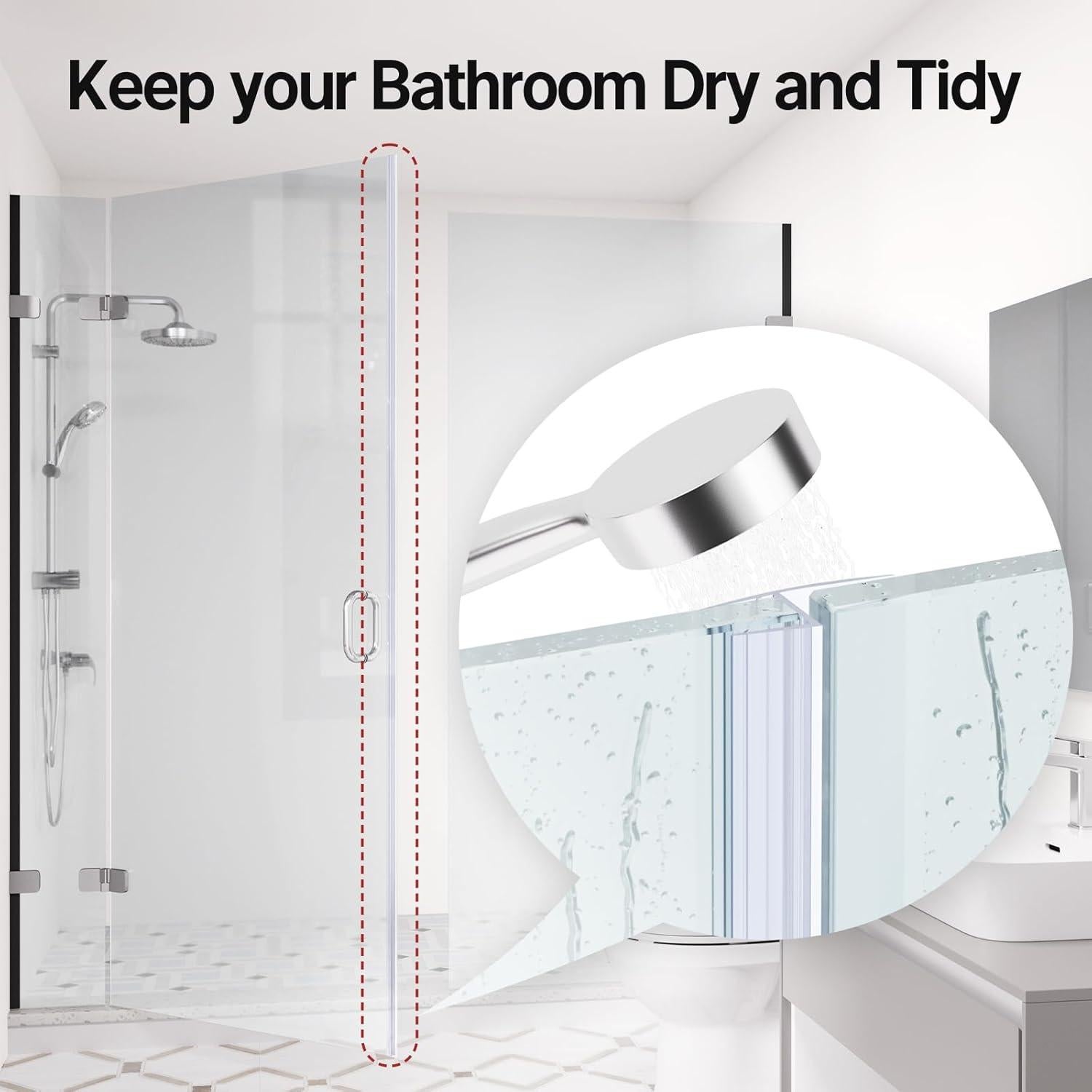 AmazerBath Sello Lateral para Puerta de Ducha 5 PCS 40 cm