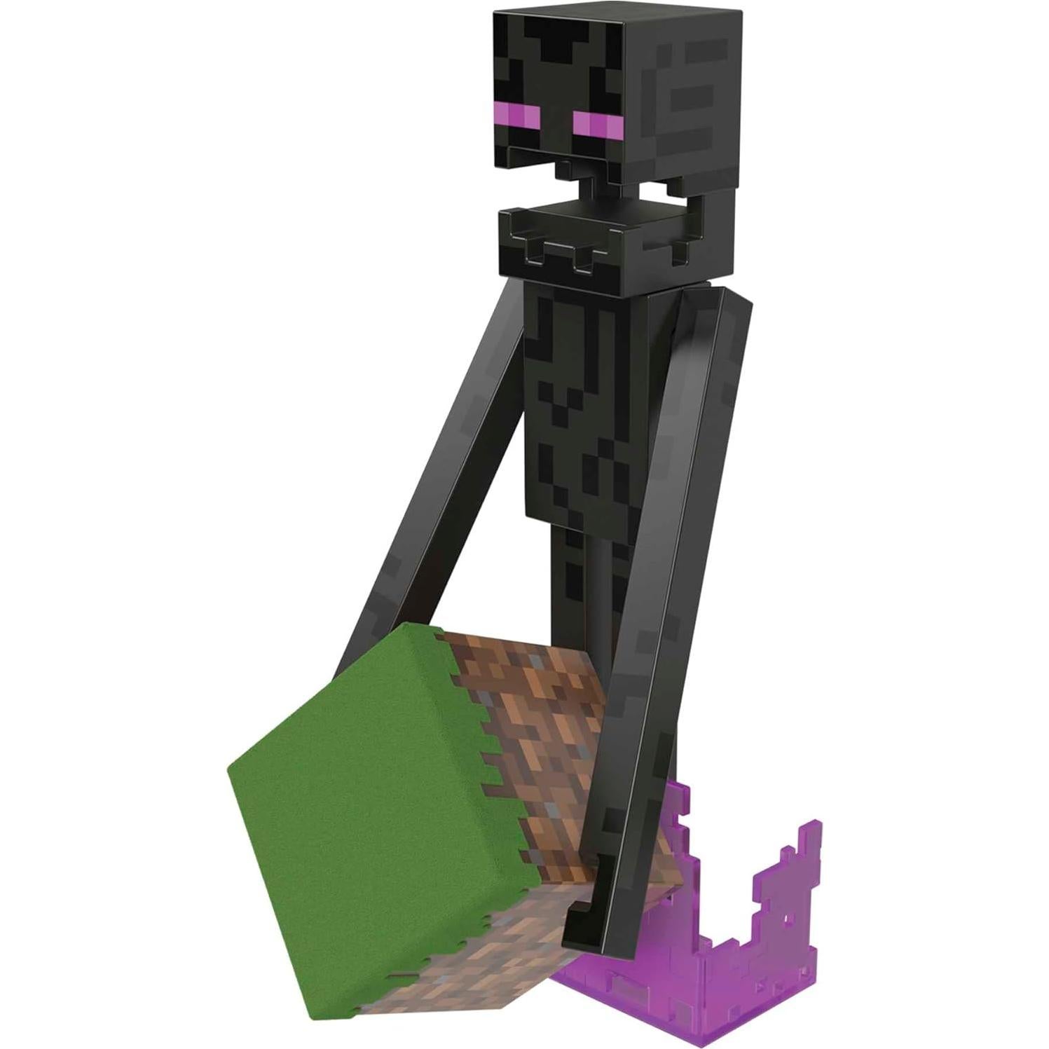 Figura de acción Enderman Mattel Minecraft 13.97 cm con accesorios