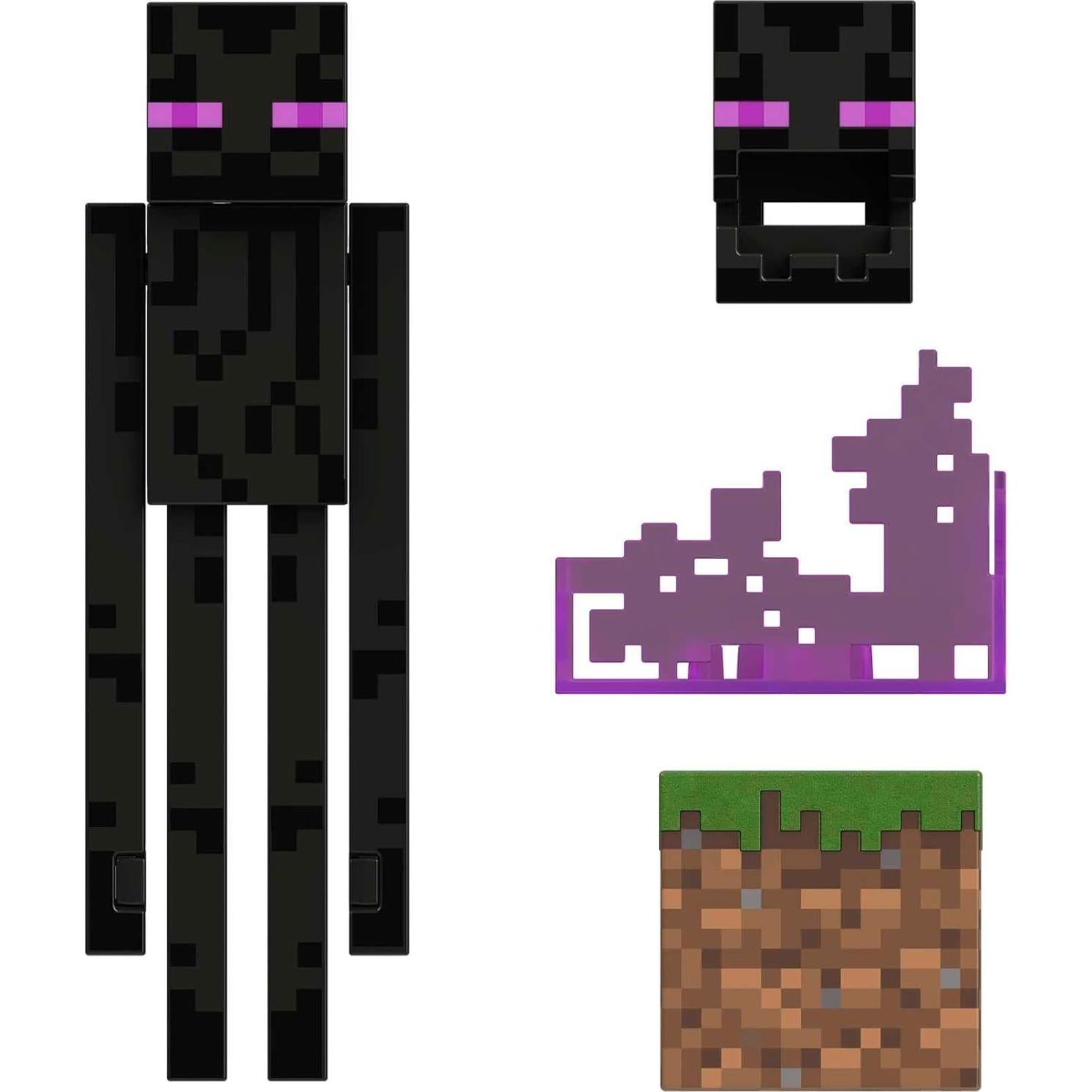 Figura de acción Enderman Mattel Minecraft 13.97 cm con accesorios