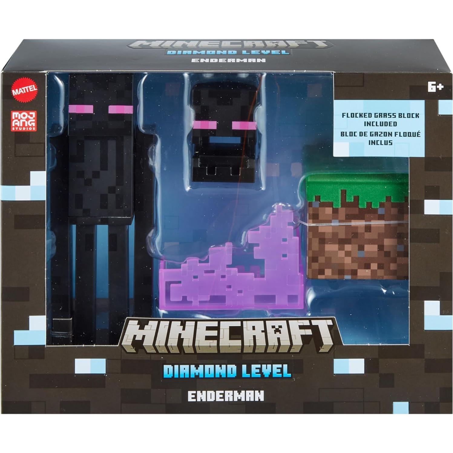Figura de acción Enderman Mattel Minecraft 13.97 cm con accesorios