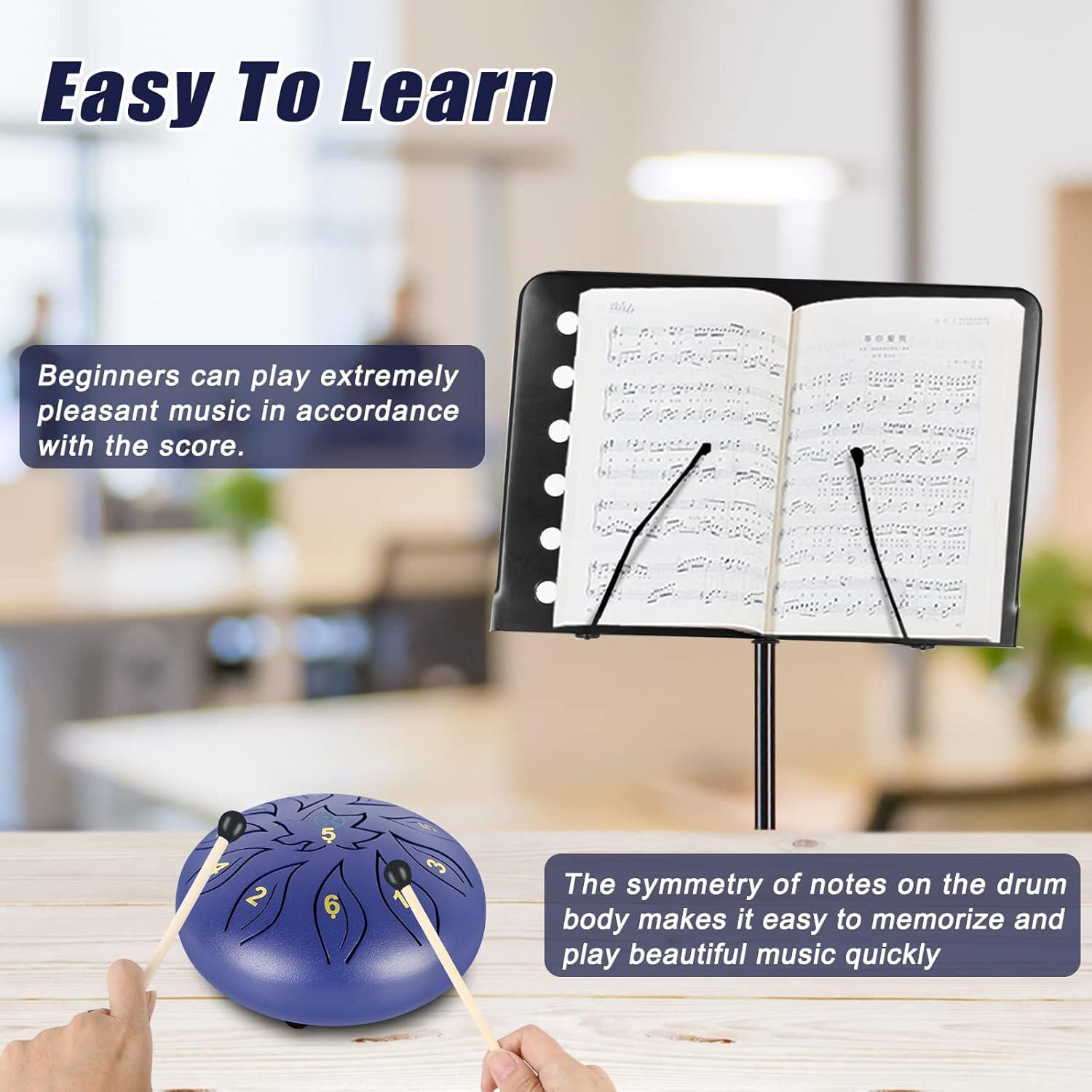 Tambor de Lengua RANMING 15 cm 11 Notas Acero Violeta Azul