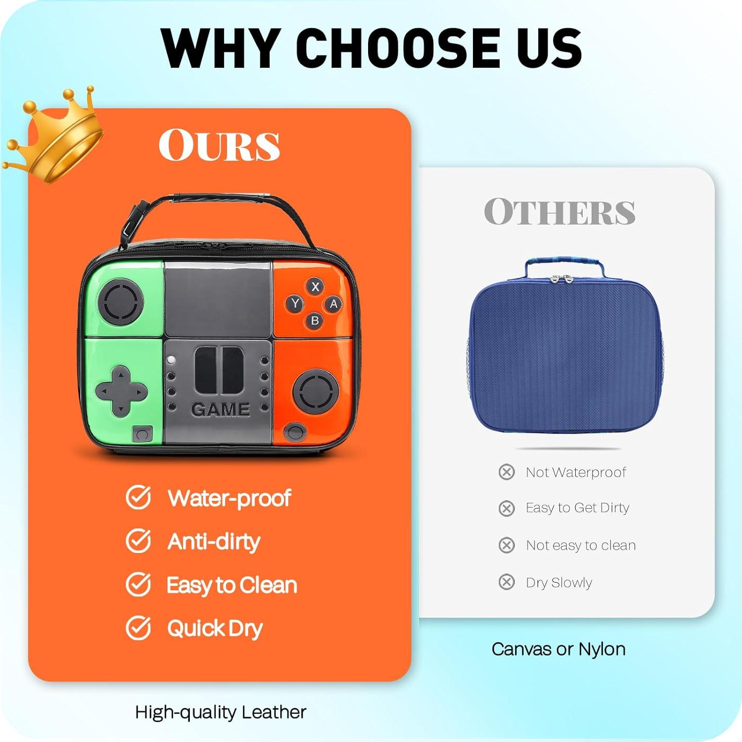 Caja de Almuerzo Aislada Hairao para Niños Verde Naranja 4.2L